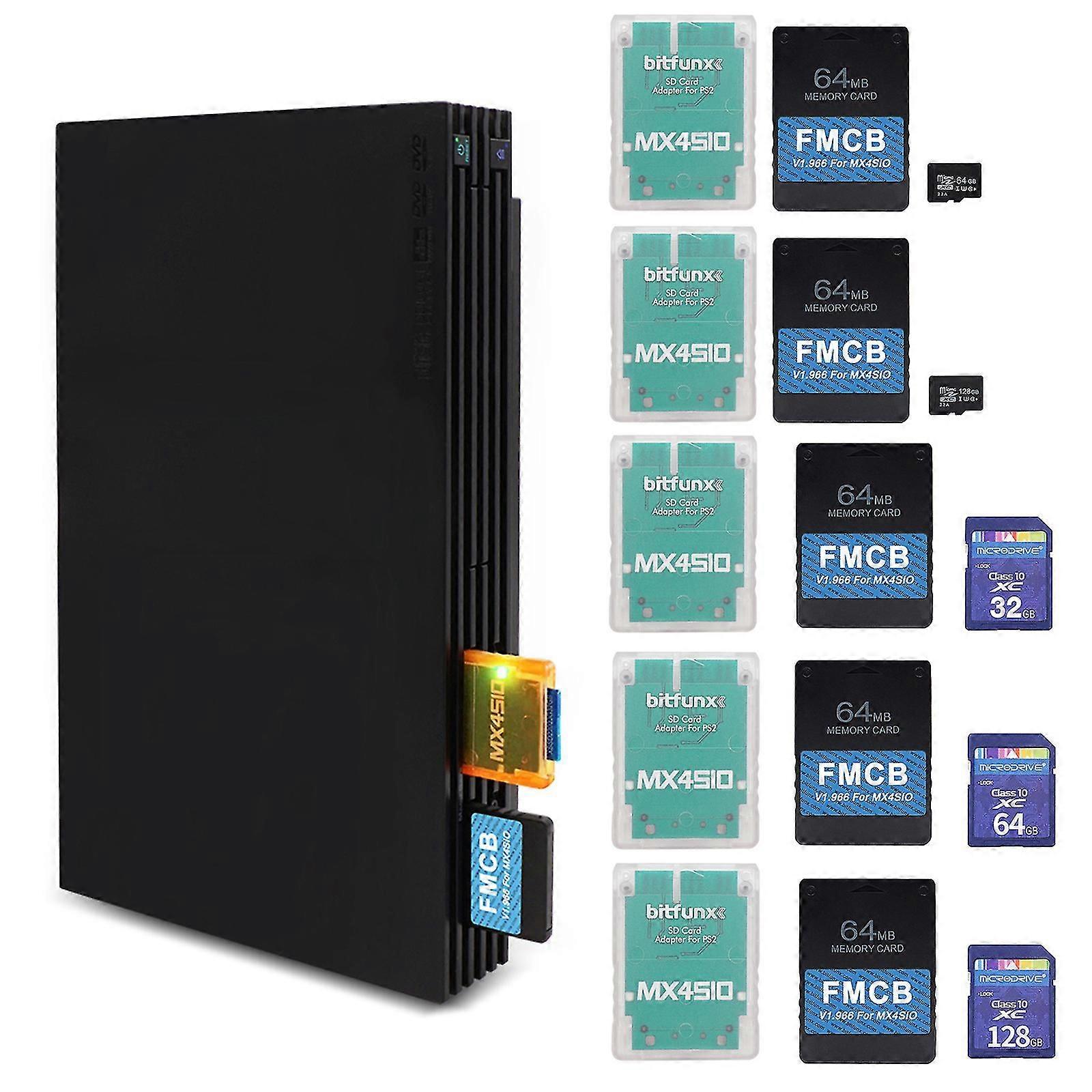 Mx4sio Sio2sd Sd/tf Card Adapter+v1.966 64mb Fmcb Fit For Ps2consoles 1 Set