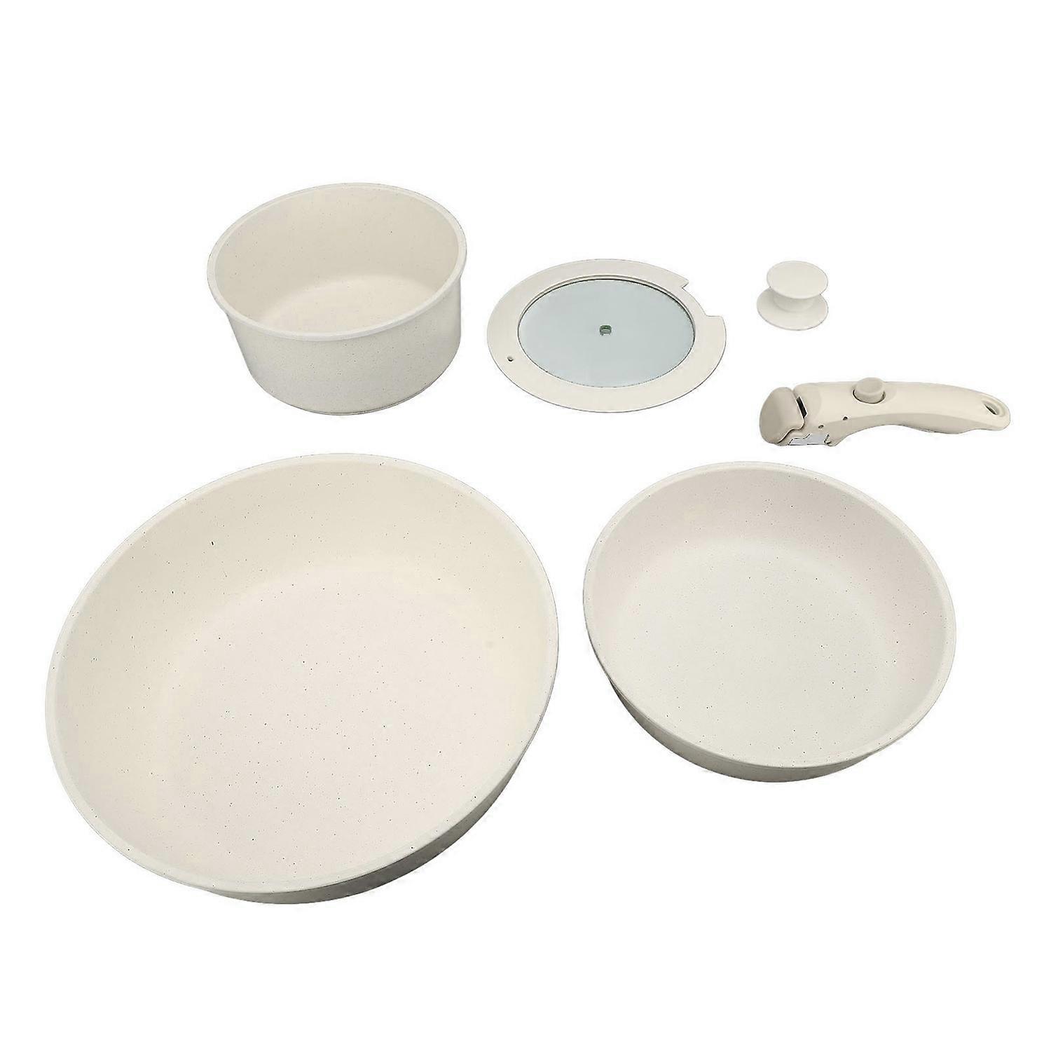 Nonstick Pots and Pans Set with Detachable Handle Maifan Stone Kitchen Cookware Set with Lid for Gas