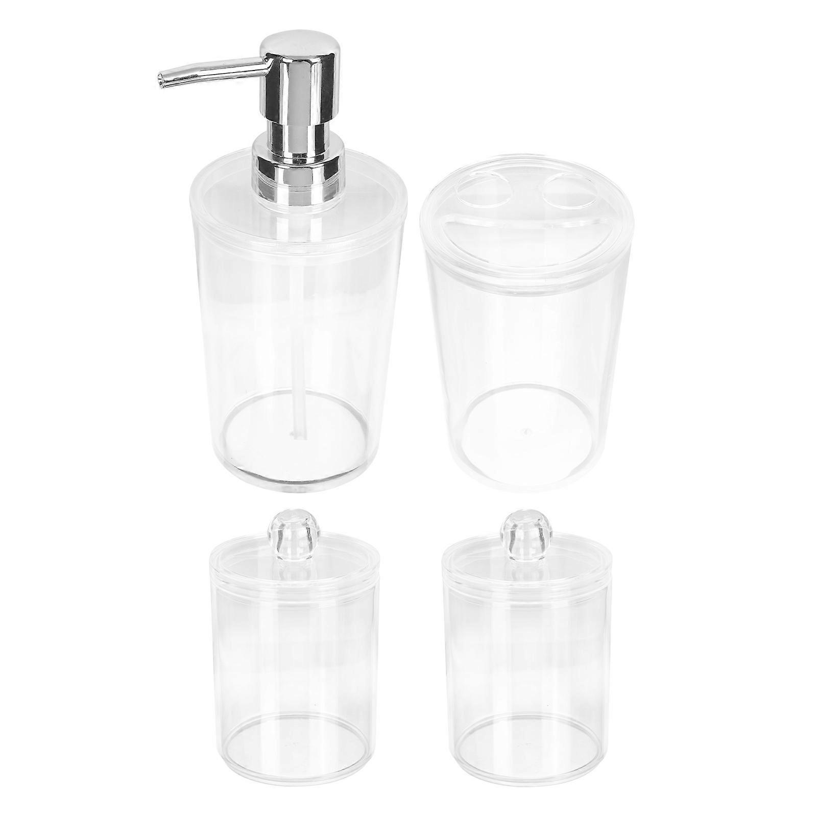 Bathroom 4 Piece Set Transparent Plastic Storage Organizer for Bathroom