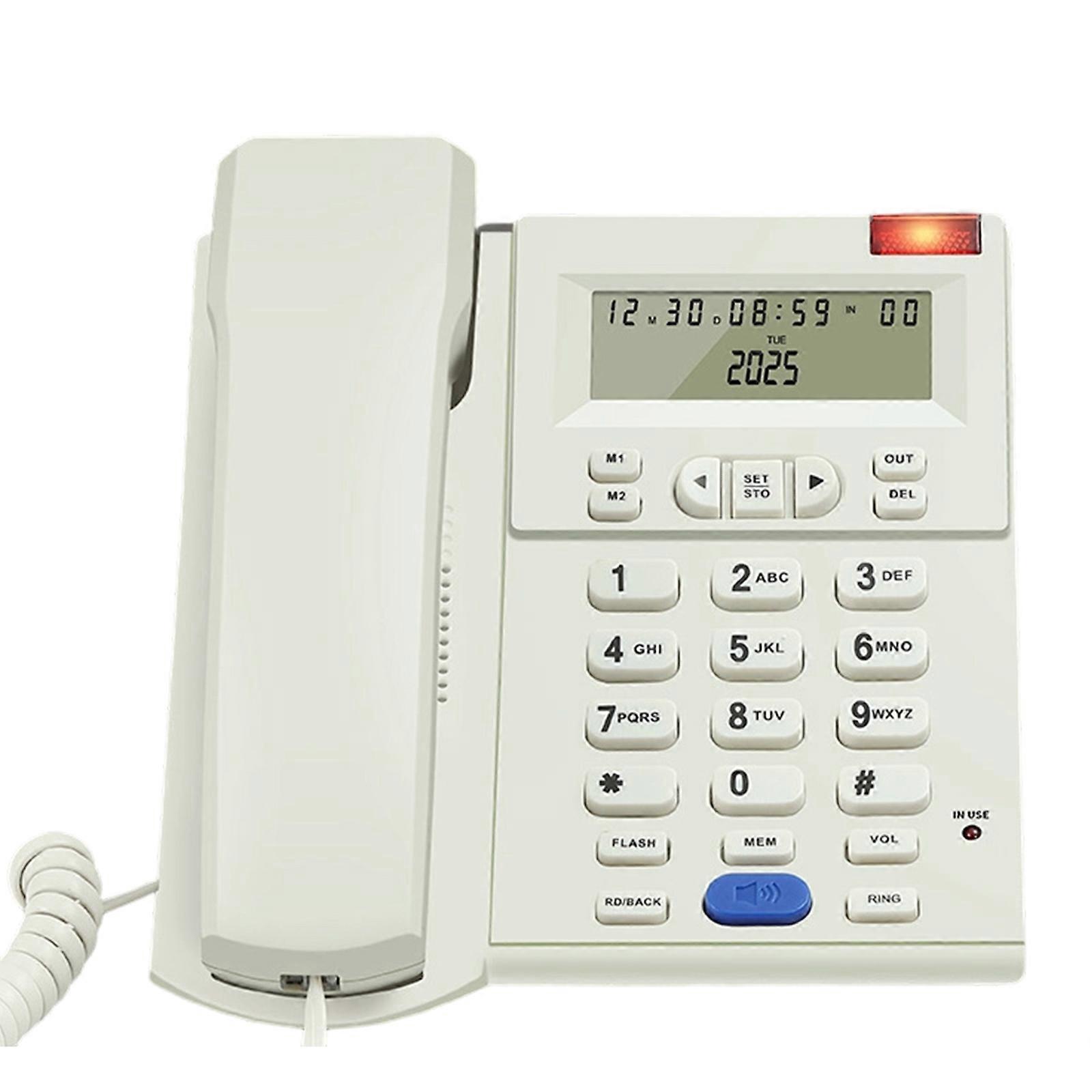 Large Button Phone for Seniors Corded Phone Noise Reduction Phone with Call Display for Hearing Guest Room Hotel Office  White