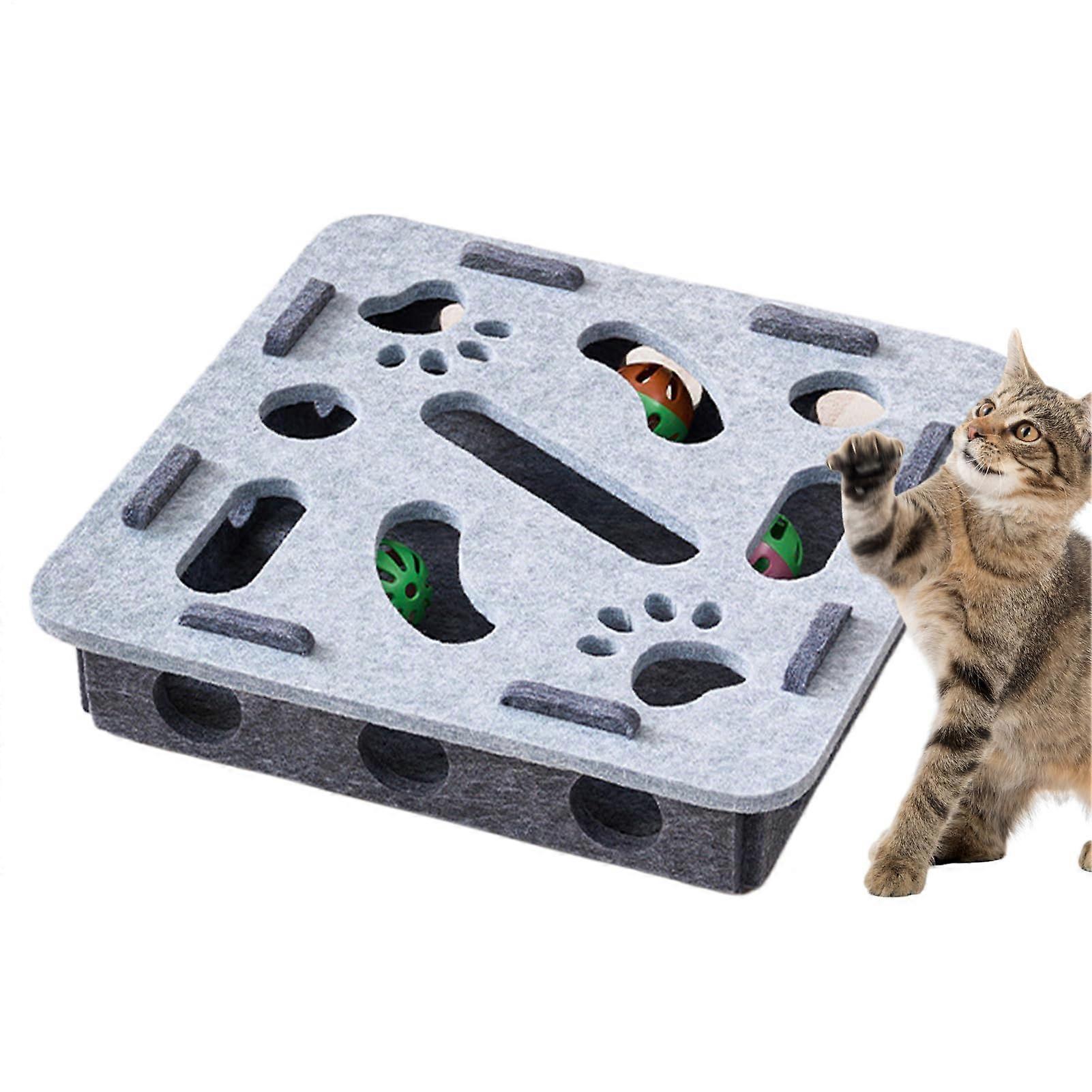 Cat Puzzle Toy with Interactive Ball Track Maze for Indoor Kittens and Small Breeds