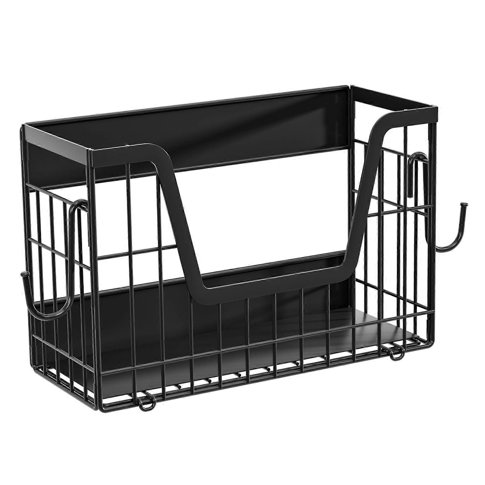 Magnetic Refrigerator Shelf with Hooks, Heavy Duty Foldable Spice Rack for Kitchen Counter 12.4x4.9x7.9 Inch