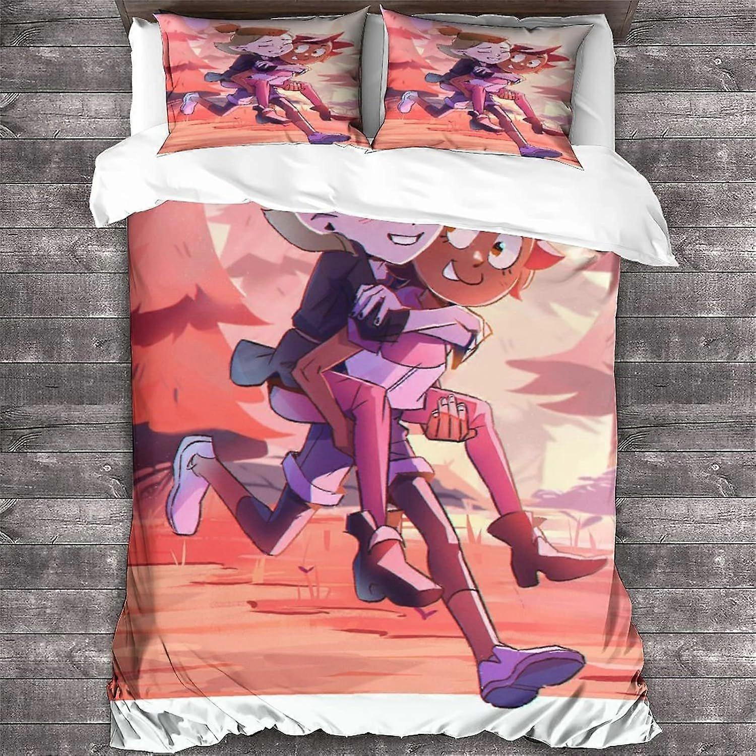 NOOFIE البومة البيت الفراش لحاف غطاء 3D الرسوم المتحركة المطبوعة لحاف غطاء لحاف مع إغلاق سحاب ، الرسوم المتحركة الفراش مزدوج