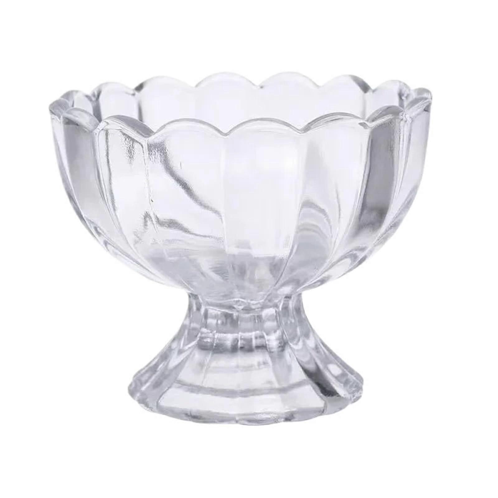 Ice Cream Dessert Glass Bowls Set of 3 – Clear Serving Cups for Sundaes, Fruit, Yogurt, Snacks