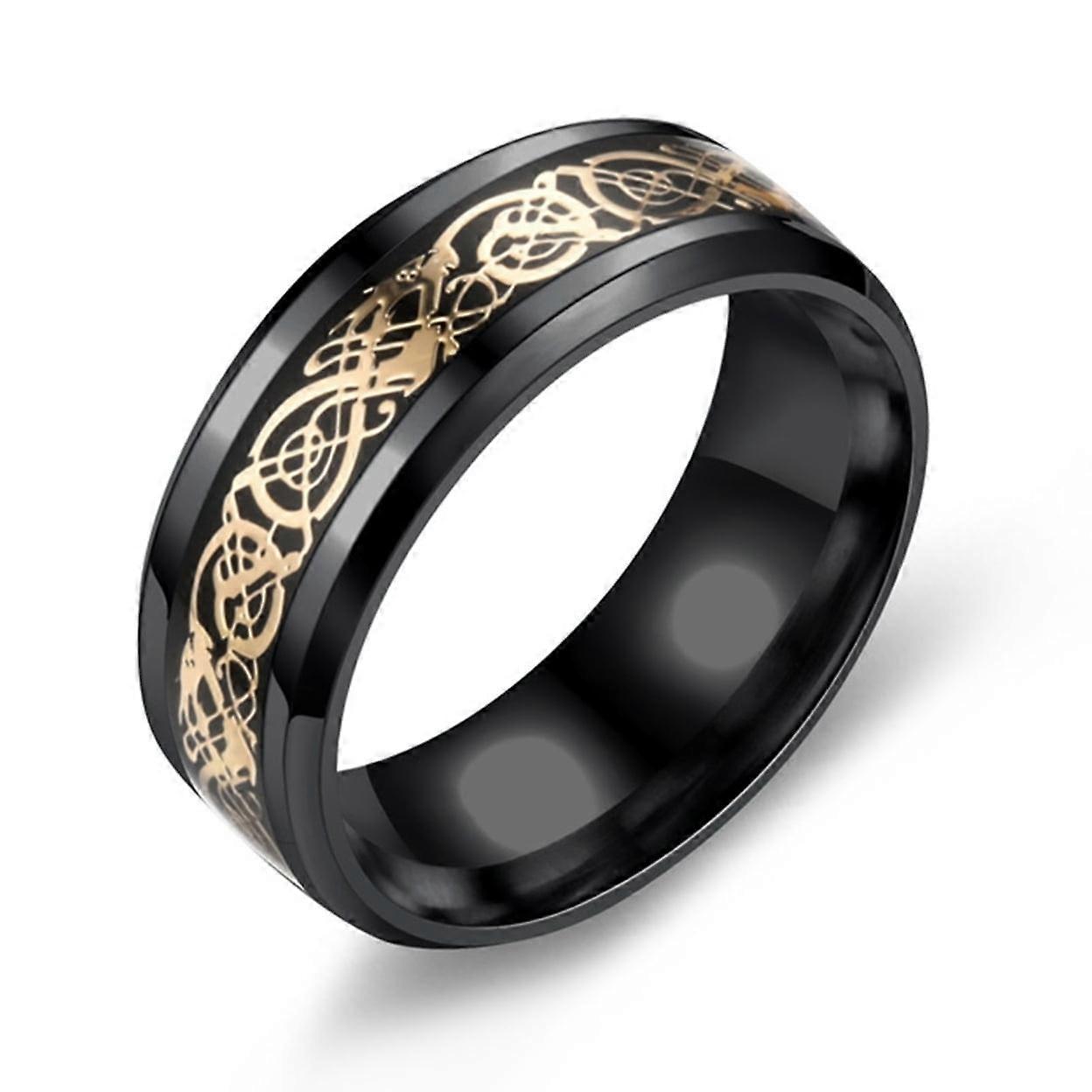 Men Ring Glossy Simple Jewelry Accessory Dragon Pattern Glowing Ring for Dating