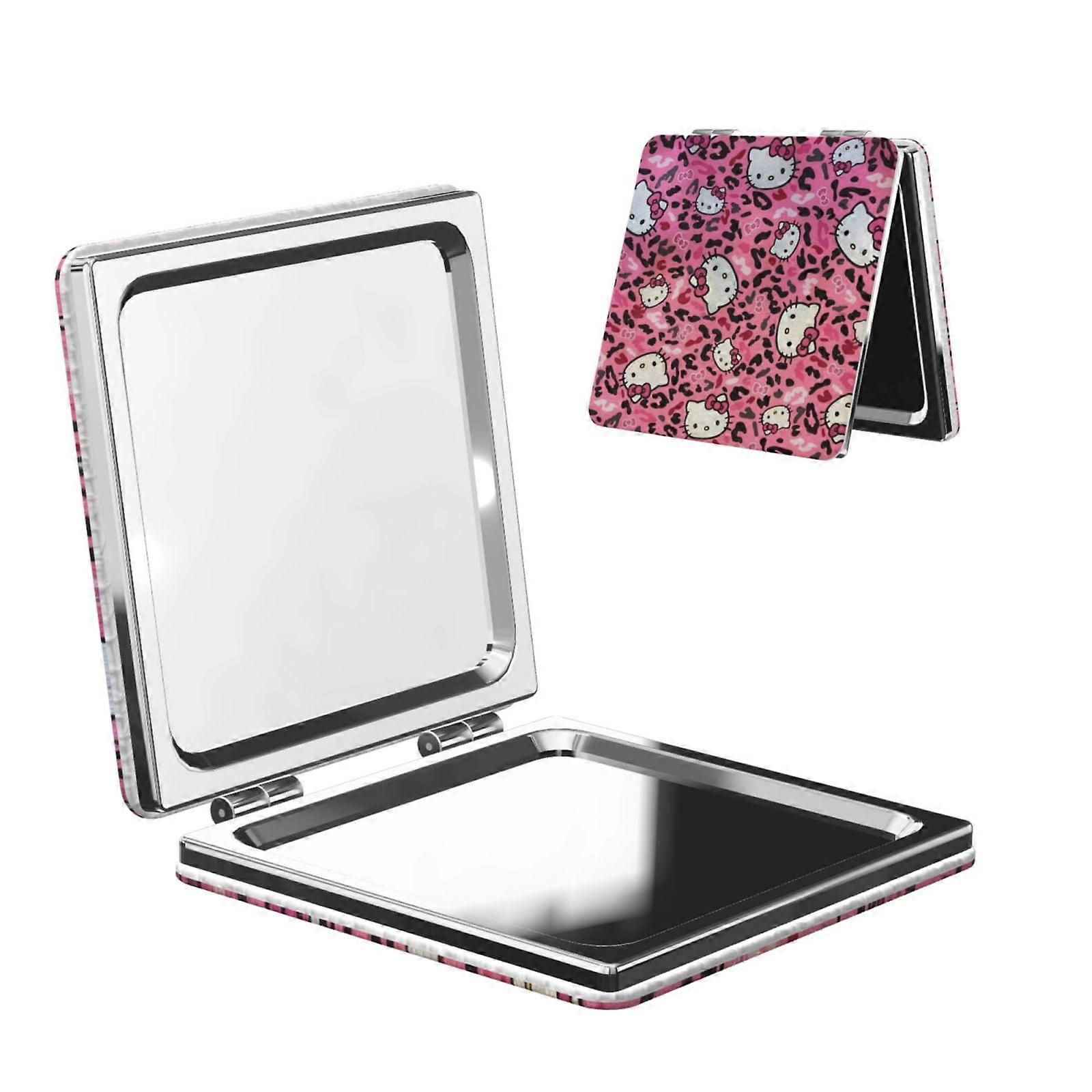 Hello Kitty Pocket Mirror, Portable Magnifying Compact Travel Makeup Mirror, 2-Sided Handheld Small Mirror