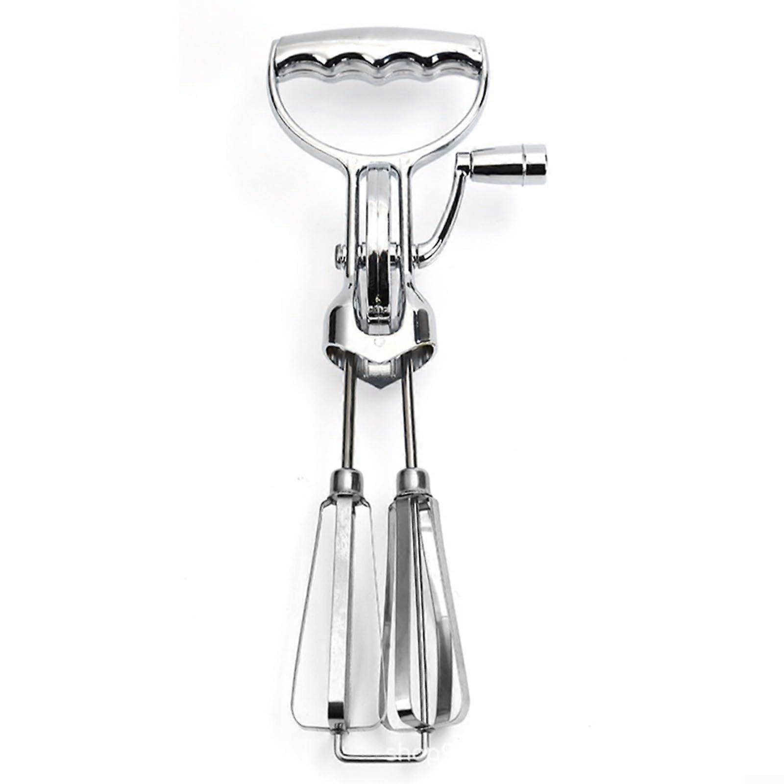 Stainless Steel Manual Egg Beater Hand Whisk SelfTurning Mixer for Baking and Cream (Large)