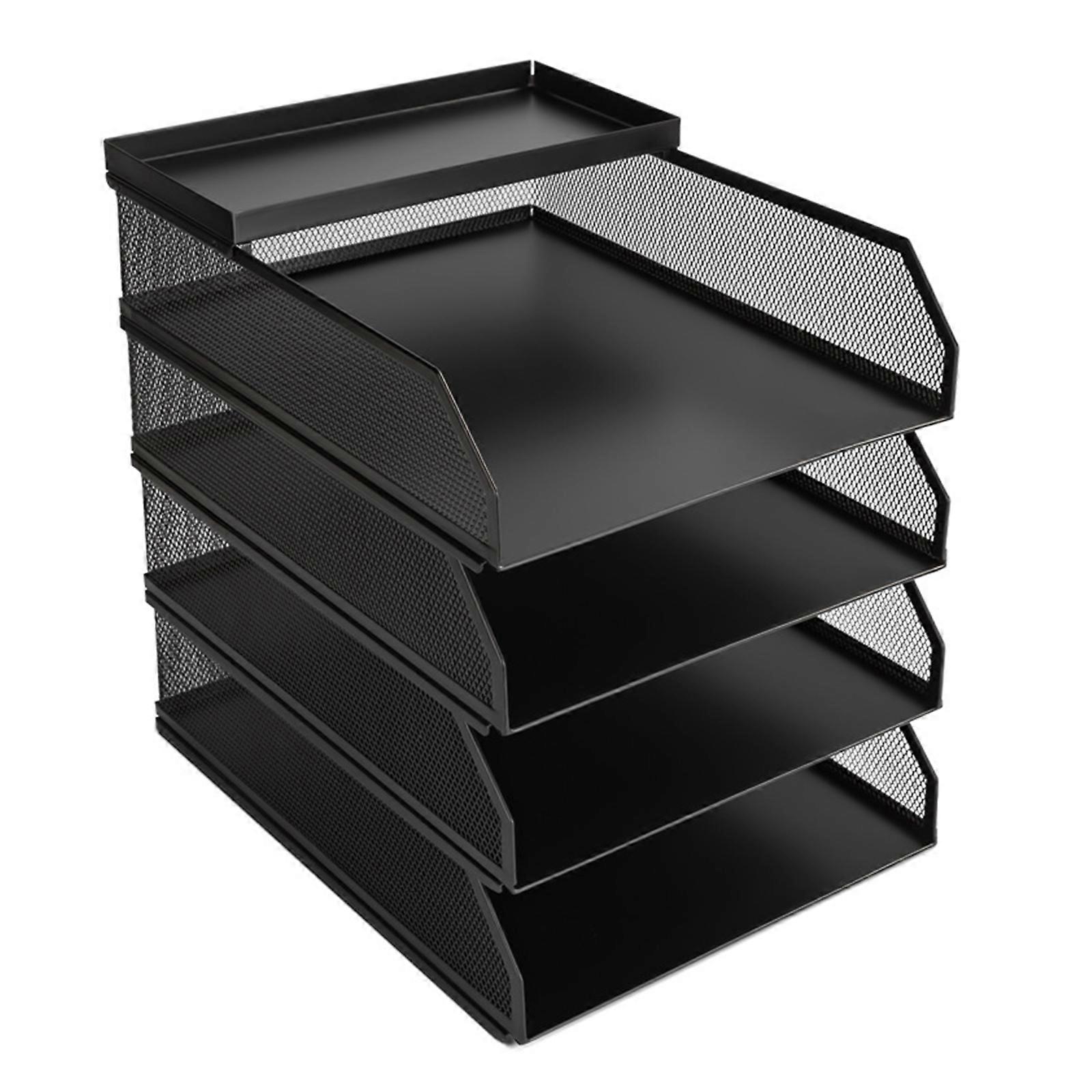 3/4 Tiers Desk Organiser Paper Storage Letter Tray File Holders Filing Trays Desk Accessories Notebooks Sorter Rack Multicolor