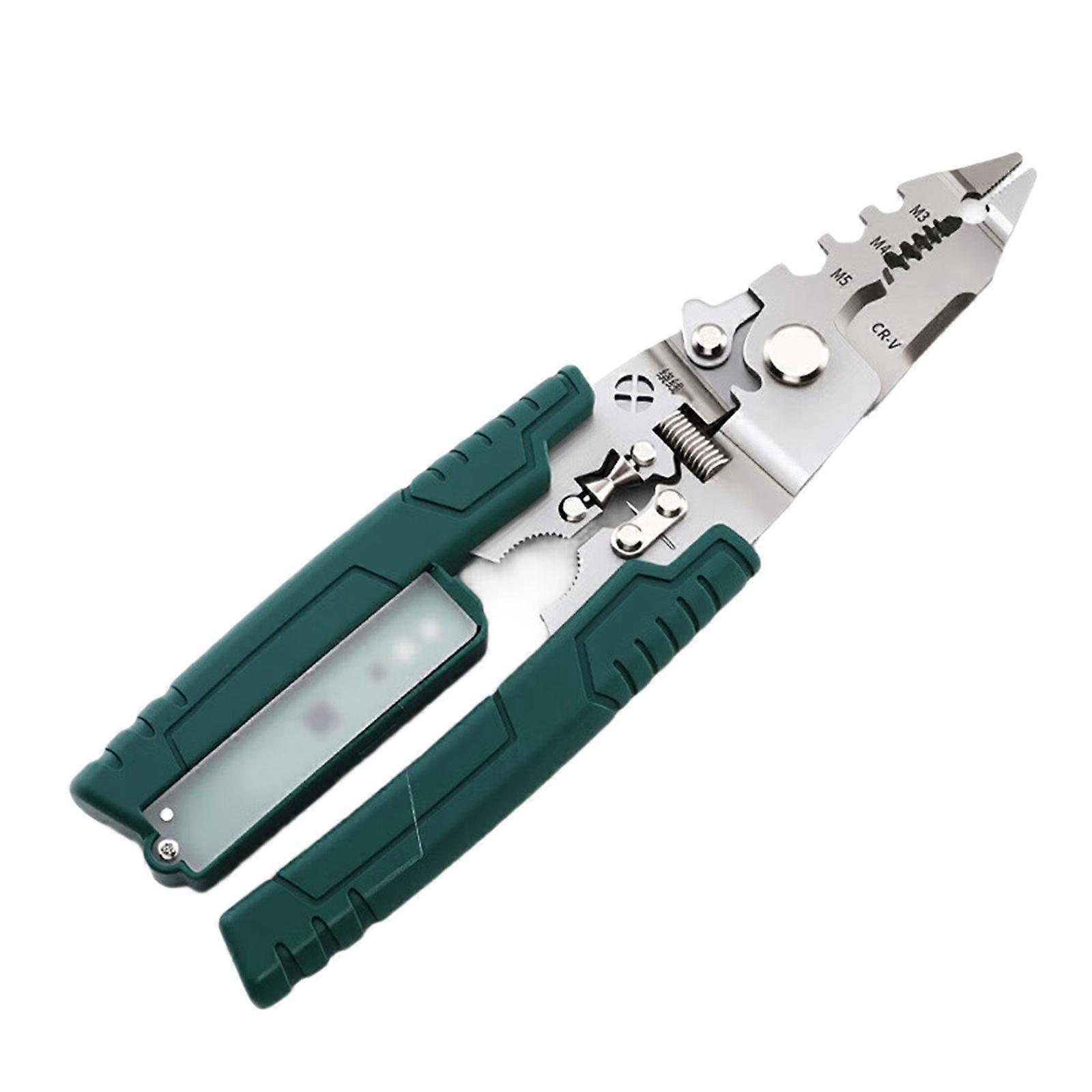 Crimper Cable Cutter Adjustable Automatic Wire Stripper Multifunctional Stripping Crimping Pliers Terminal Hand Tool Multicolor