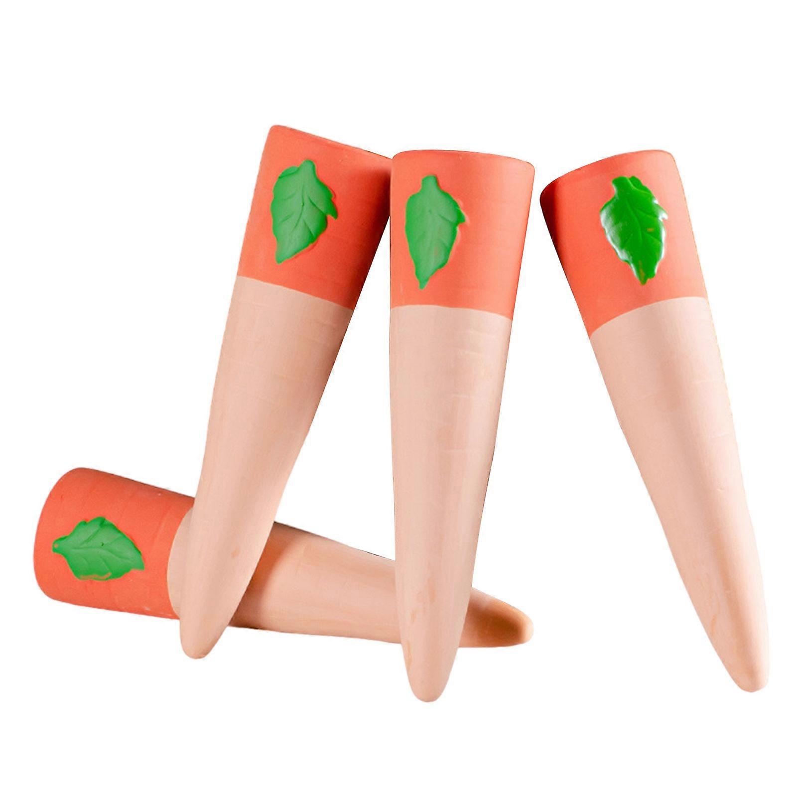 4pcs Carrot Shape Watering Globes Perfect for Busy Plant Enthusiasts Indoor and in the Offices Insert Watering Bulbs Multicolor