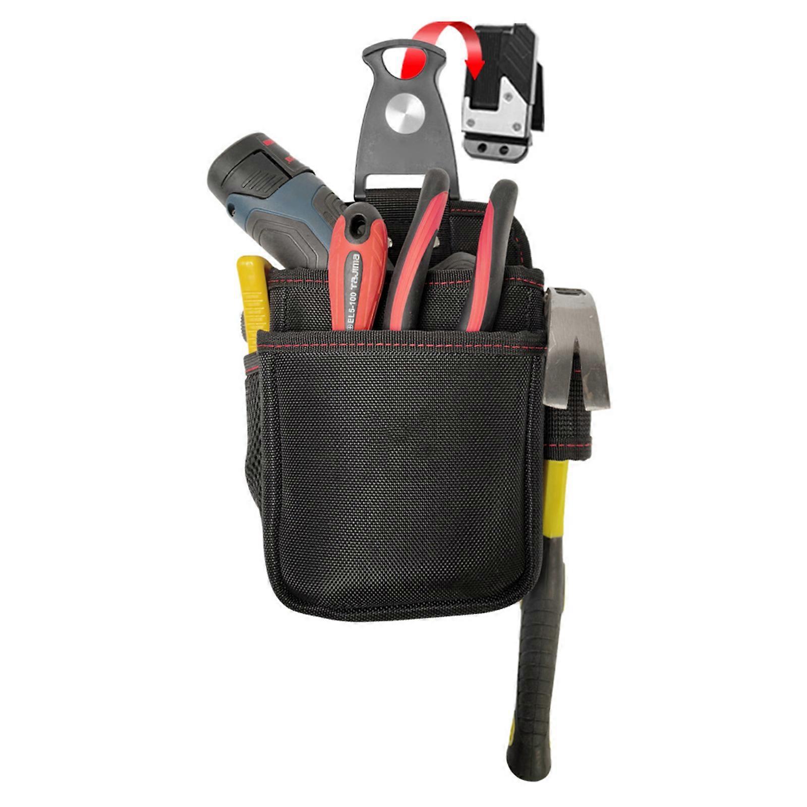 600D Oxfords Cloth Rotating Tool Pouch With Multiple Compartment Organizer For Electricians And Outdoor Professional Multicolor