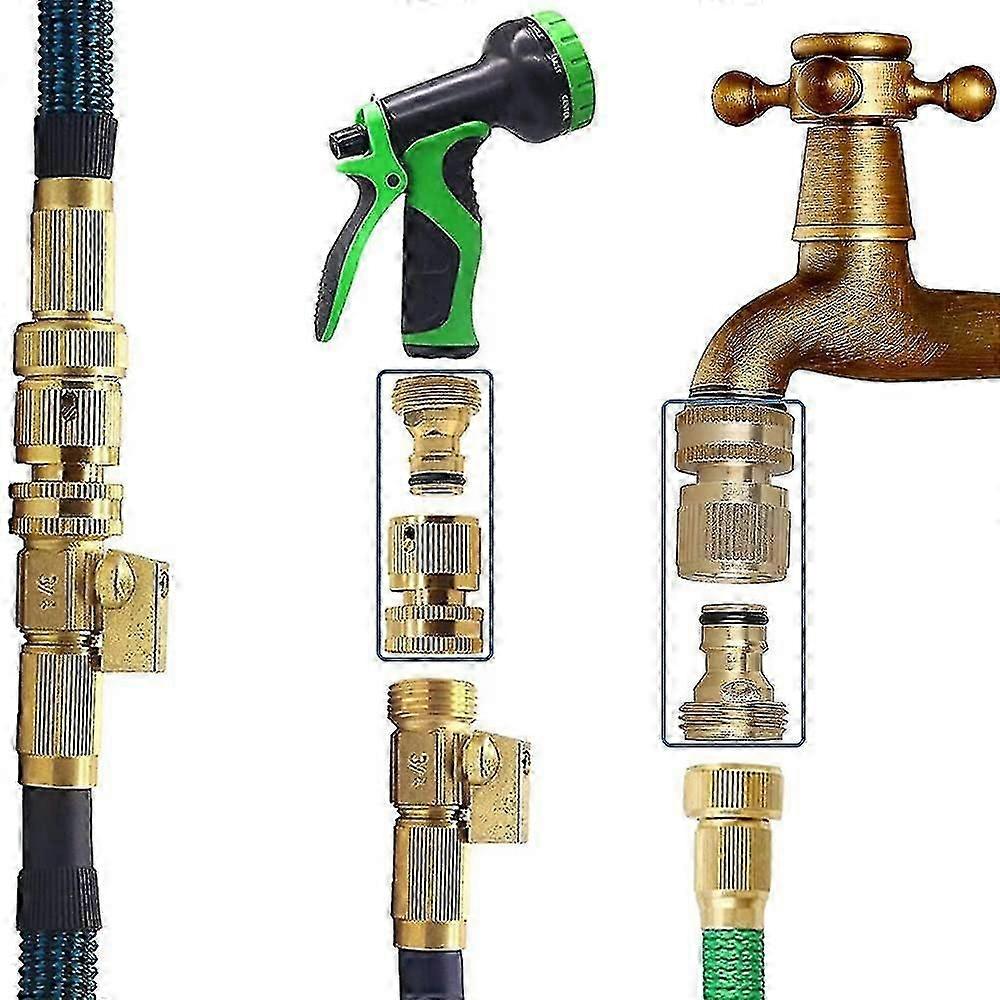 Conector rápido da mangueira de jardim 3/4 polegadas 2 pares de mangueira de chuveiro de mão de latão