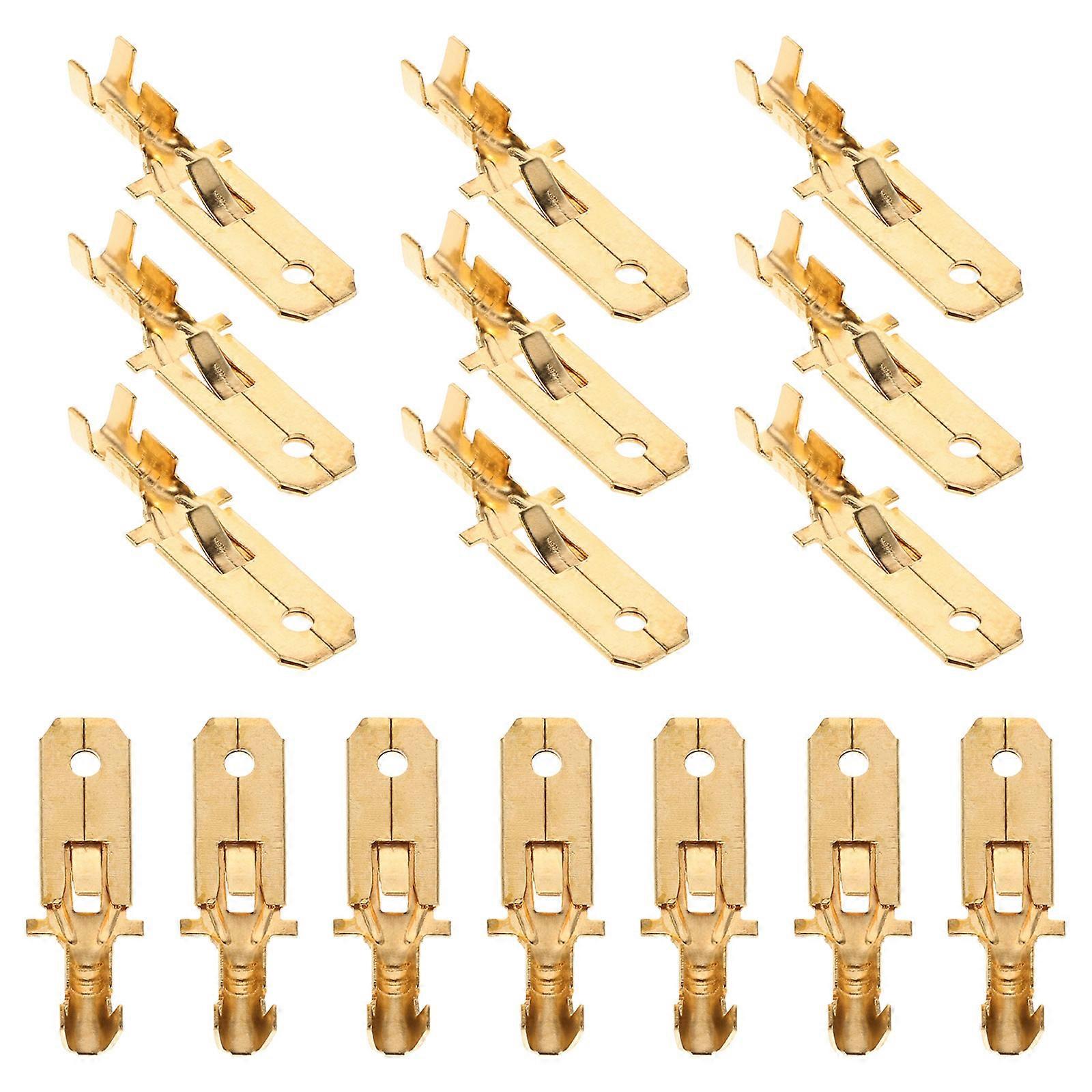 Golden Splice Wire Spade Connectors for Quick Disconnect 100Pcs