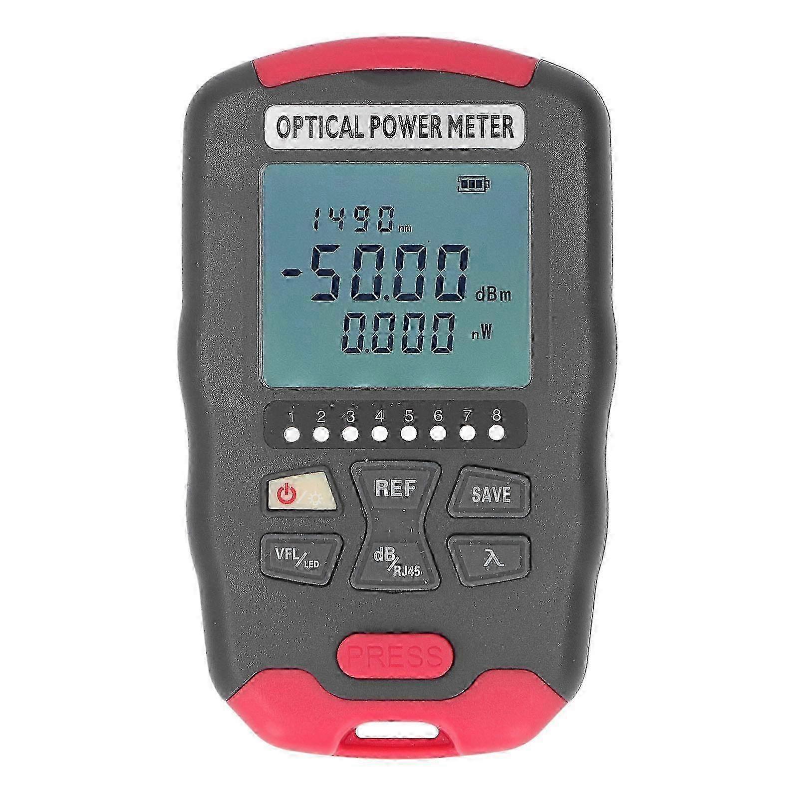 w 30KM Fiber Optic Power Meter Red Light VFL Net Cable Tester LED Light Optical Power Meter