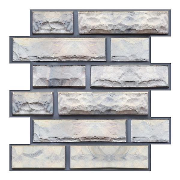 10/20pcs 3d Tile Brick Wall Sticker Self-adhesive Waterproof Pvc Panel Wallpaper