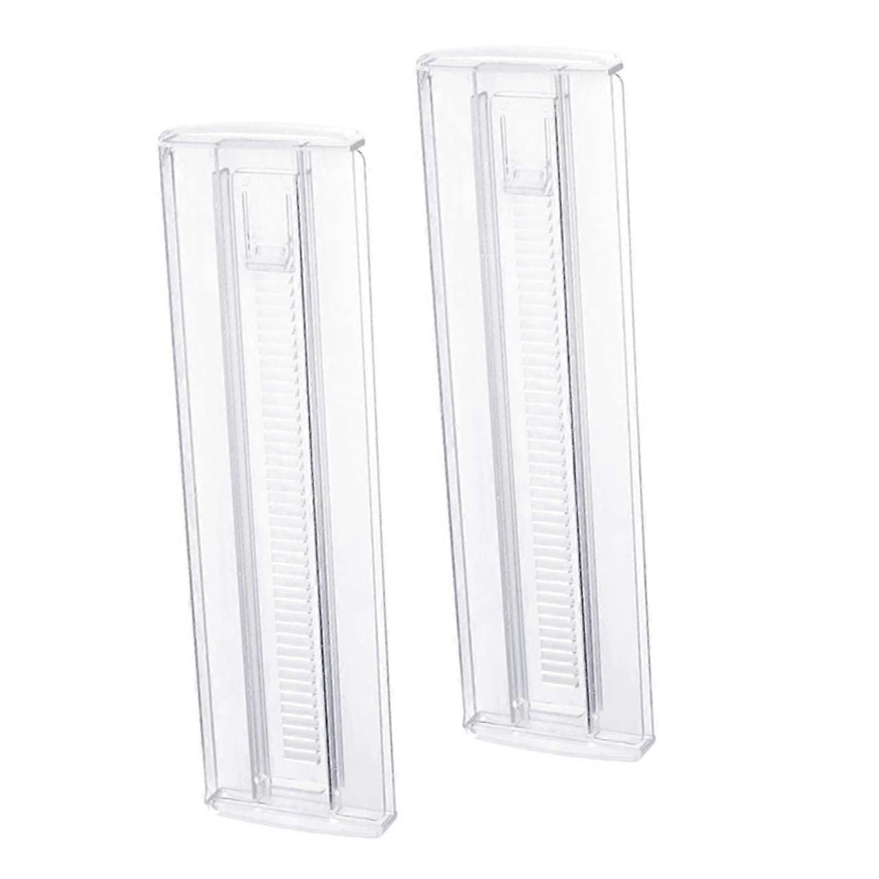 2 Pack Expandable Drawer Dividers Transparent Plastic Partition Boards for Kitchen and Home Storage
