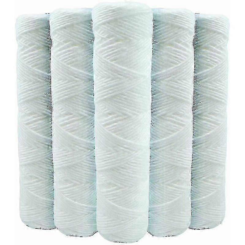 Conjunto de 5 cartuchos de filtro de água enrolada Anti Sediment 9 polegadas 3/4 - 5 mícrons compatíveis com 10 polegadas