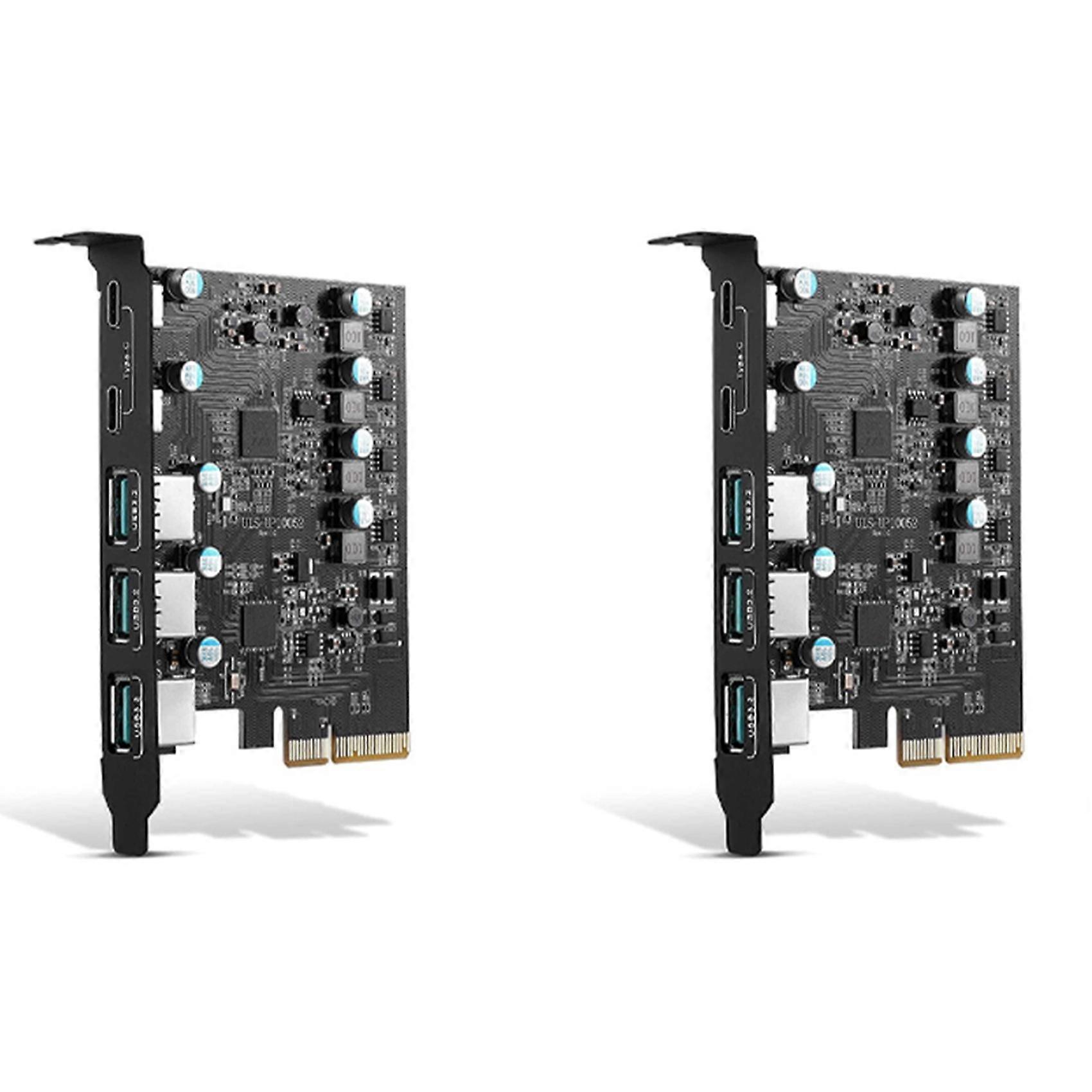 2X PCIe to USB 3.2 Gen 2 Card with 10Gbps Bandwidth 5-Port (3X USB-A -2X USB-C) Converter PCIE Splitter for Windows 10/8