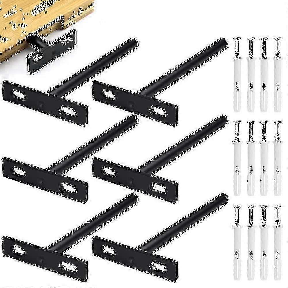 4pcs/6pcs Floating Shelf Bracket, Metal Invisible Shelf Bracket, Heavy Duty Hidden Shelf Bracket, Invisible Wood Shelf Bracket10mm