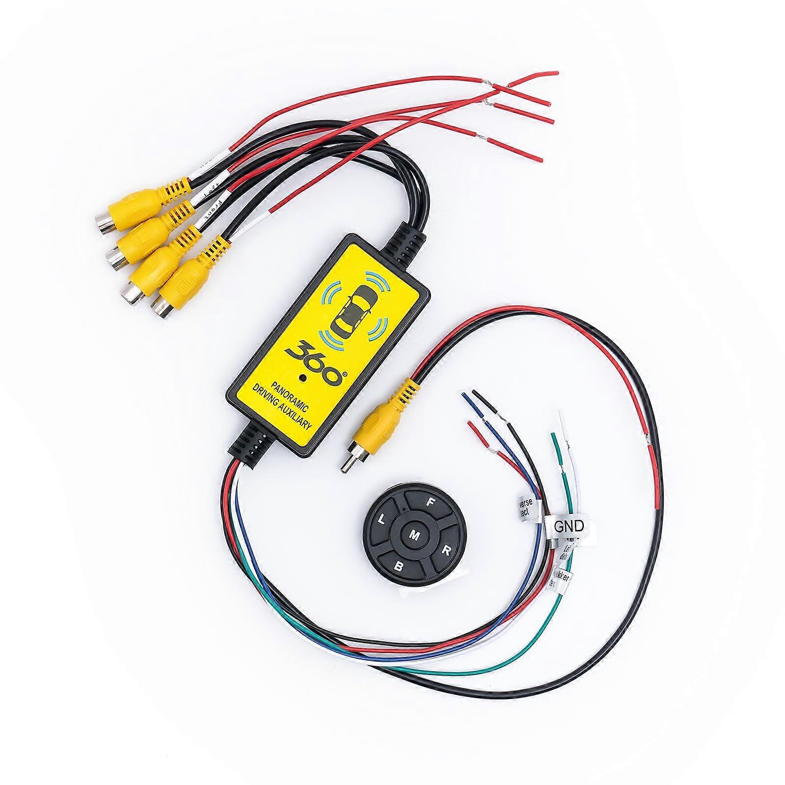 4 in 1 Car Camera Switcher with Remote Control, 360° Panoramic View, Truck and SUV Compatible