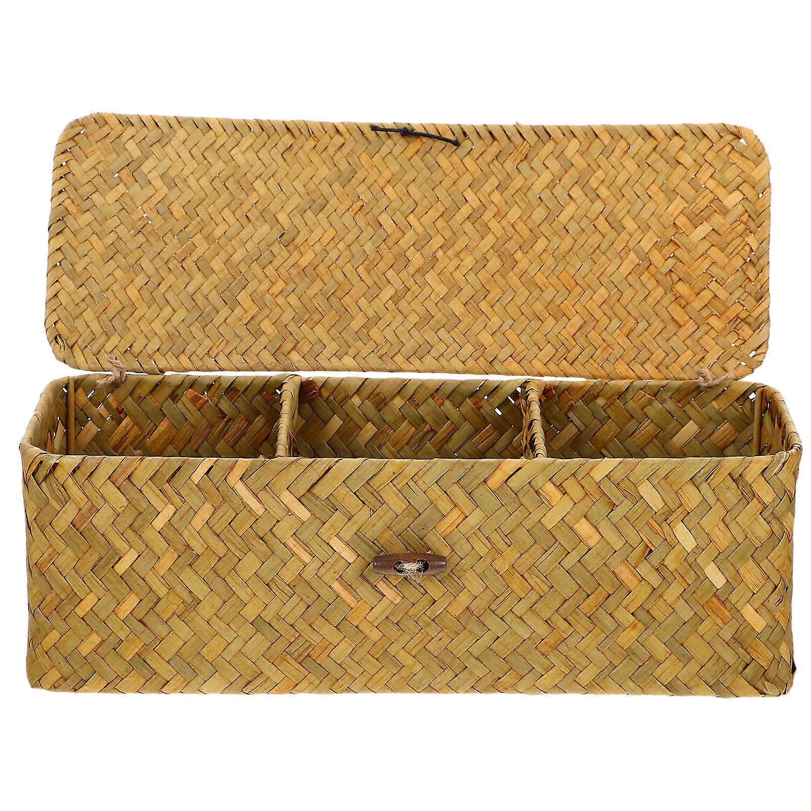 Storage Woven Style Basket for Home Use 2Pcs Desktop Organizer
