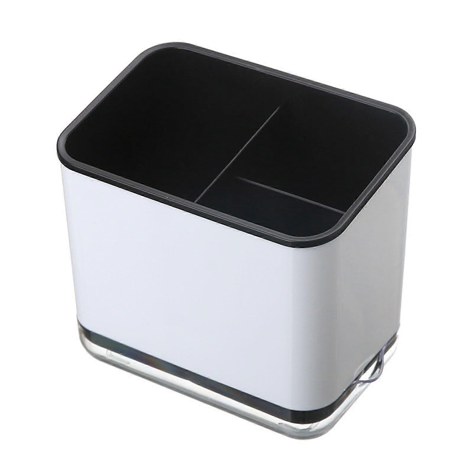 Cutlery Organizer Black DoubleLayer Detachable Utensil Holder with Drain Rack for Kitchen Countertop