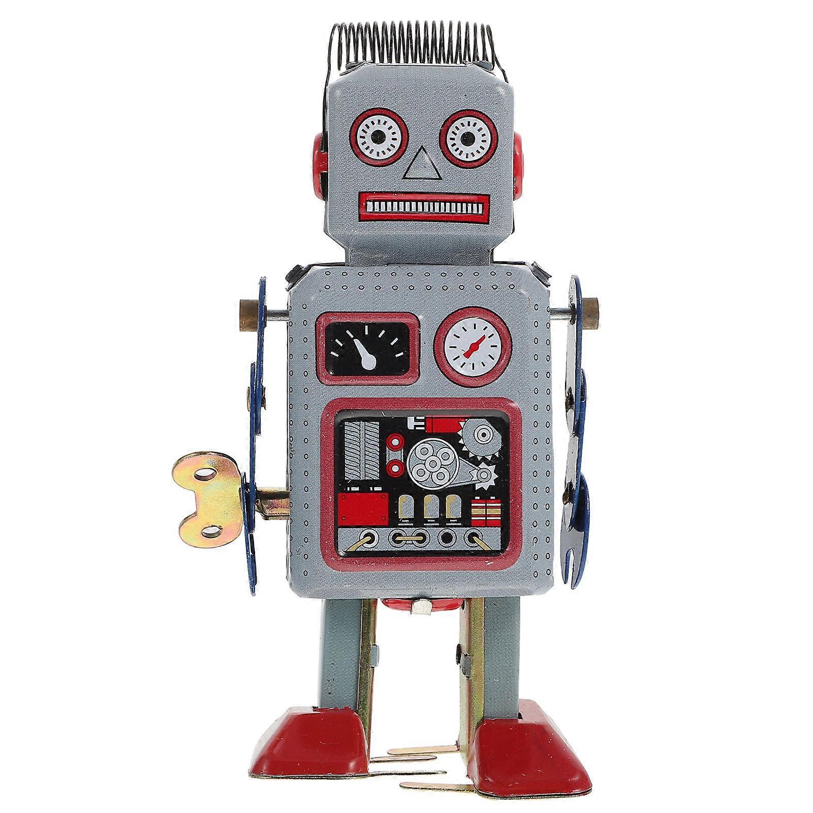 Colored Iron Robot Wind Up Toy Playthings Funny Clockwork Toy for Children