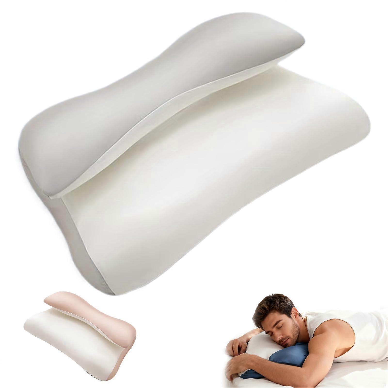 Memory Foam Pillow for Sleep Apnea with Ergonomic Neck Support and Cooling Airflow Design, Grey