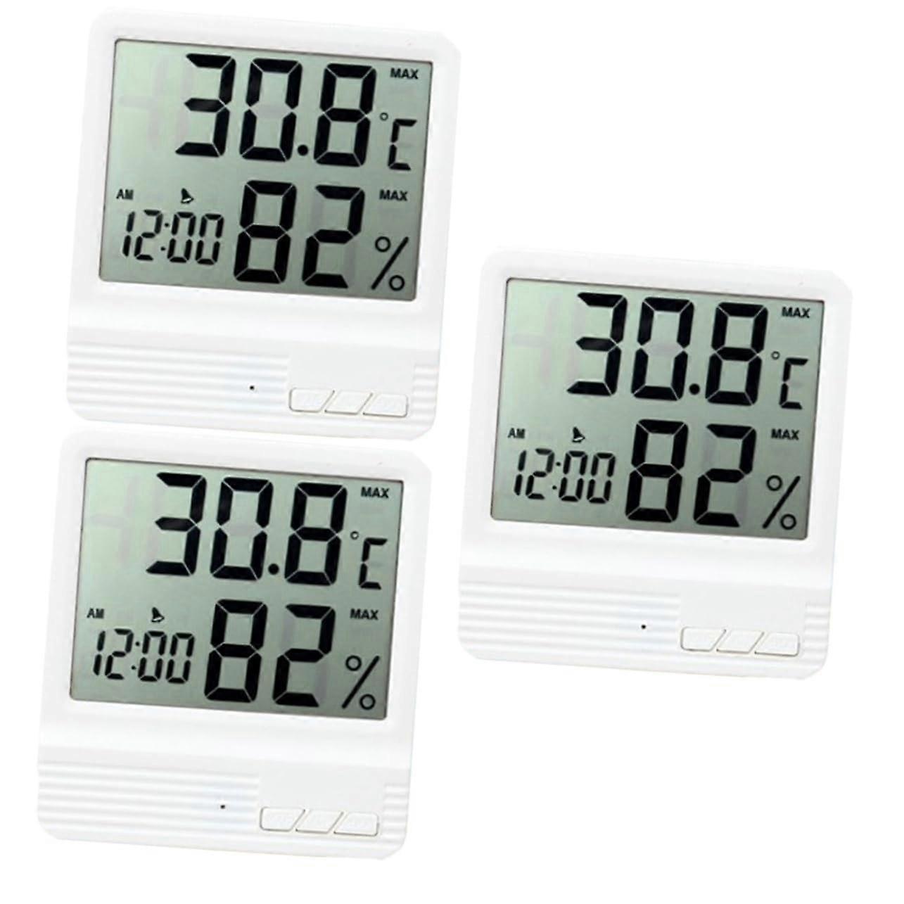 3pcs Digital Hygrometer Indoor Thermometer Dual Temperature Humidity Wall or Table Display