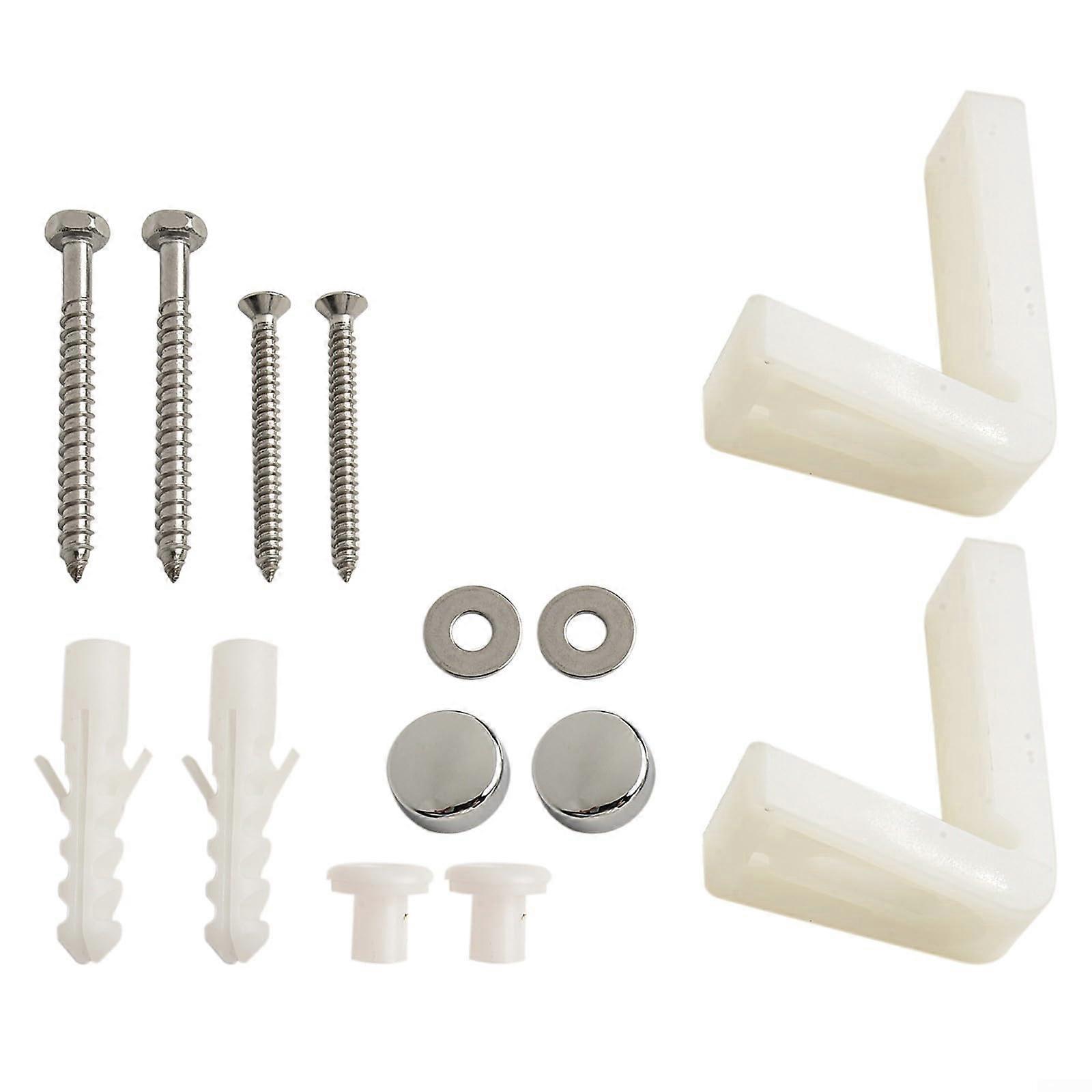 Toilet Seat Fixing Kit with Stainless Steel WC Pan Bolts, Angled Floor Mount for Universal Fit