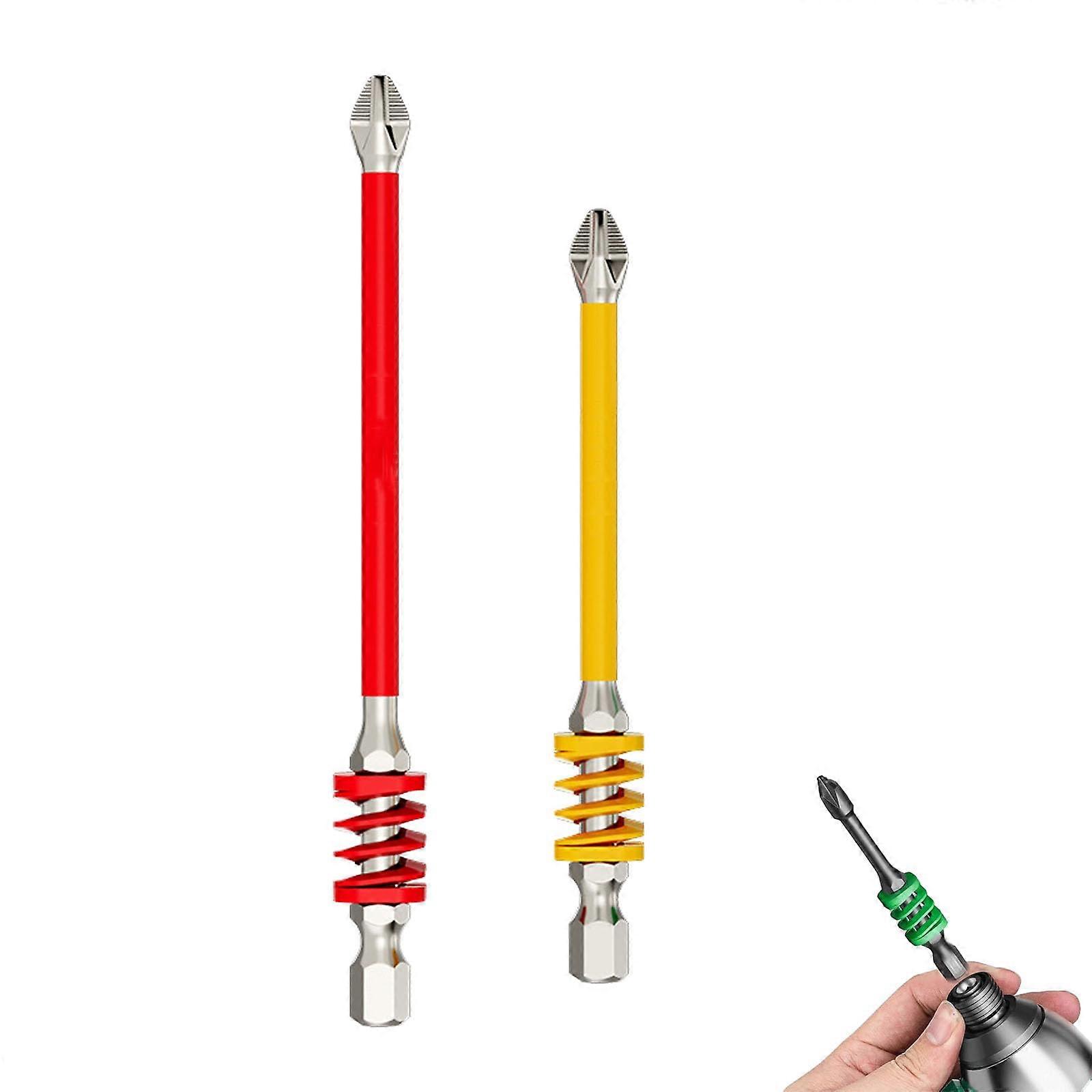 Magnetic Screwdriver Bits Set with Spring Loaded Lock, Anti Slip Phillips Impact Driver Bits 2PCS
