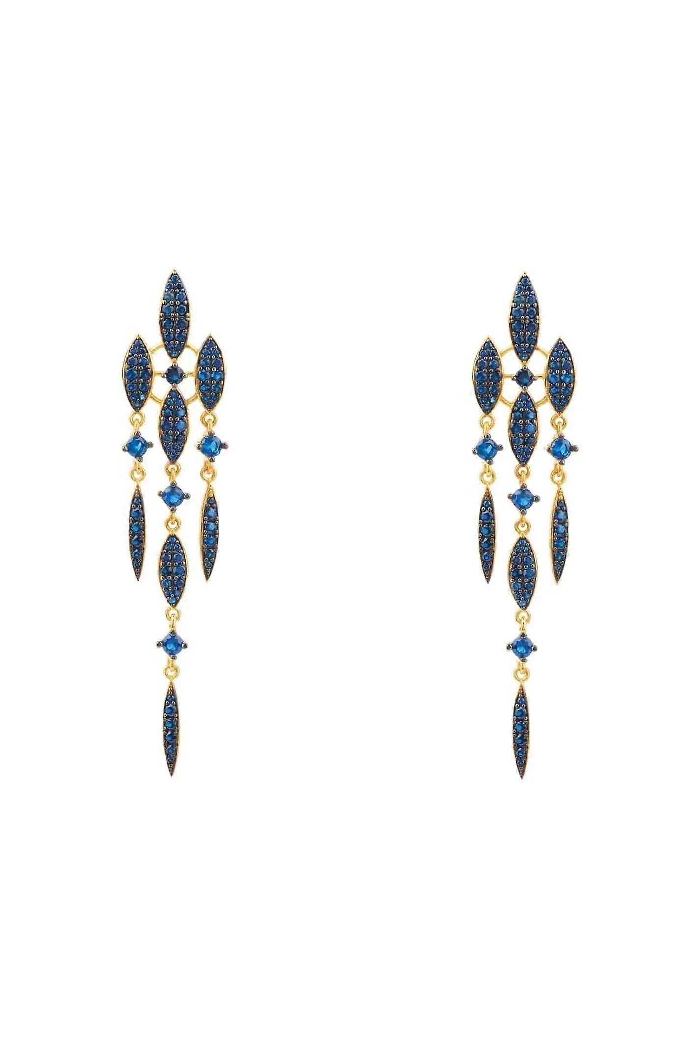 Latelita Valencia Statement 吊坠耳环 蓝宝石蓝 925 纯银 带锆石