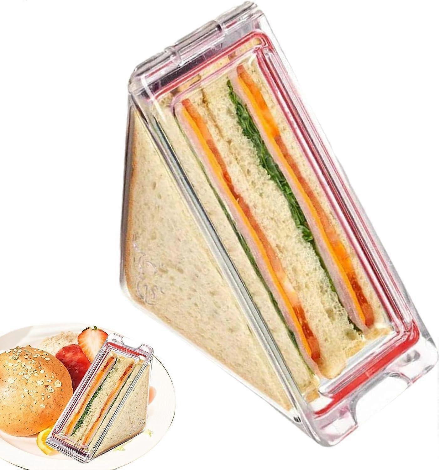 Reusable Sandwich Container Clear Triangle Lunch Box Durable Transparent Wedge Shape Holder