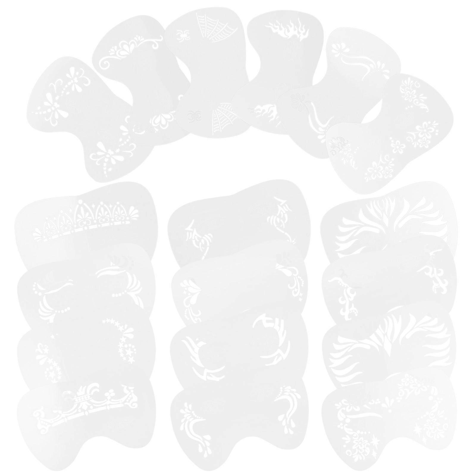 Face Stencils 18Pcs Plastic Templates for Creative Painting Crafts