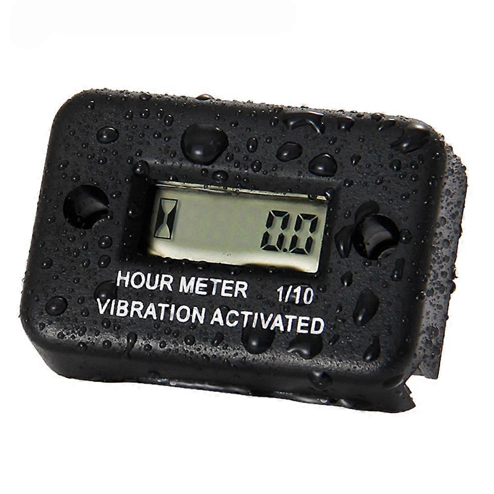 Small Engine Hour Meter Digital Tachometer Motorcycle Lcd Display Waterproof Vibration Timer For Gasoline Engines 1Pcs