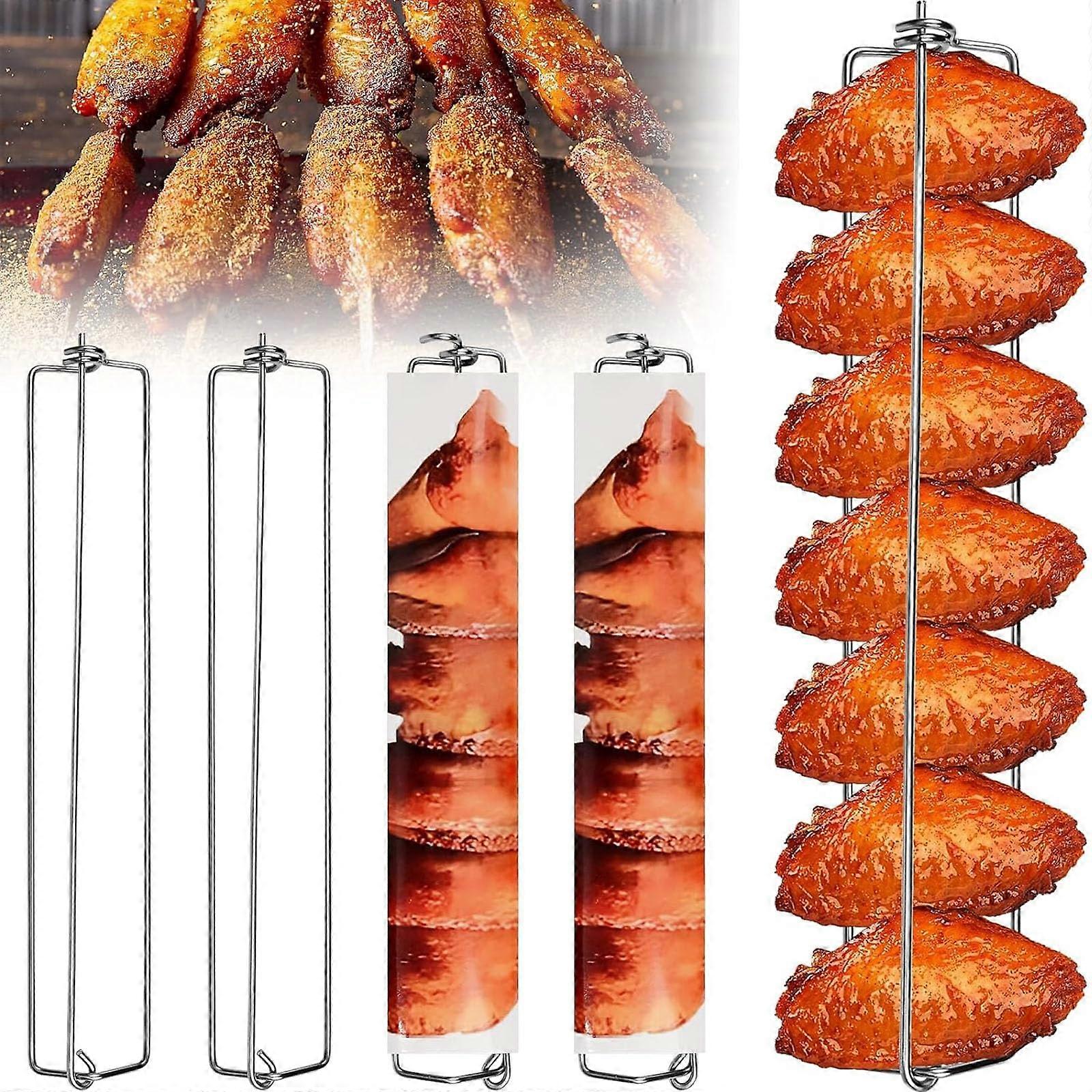 Chicken Wing Grill Rack 4PCS Durable Metal BBQ Wing Holder Secure Clamping for Even Cooking