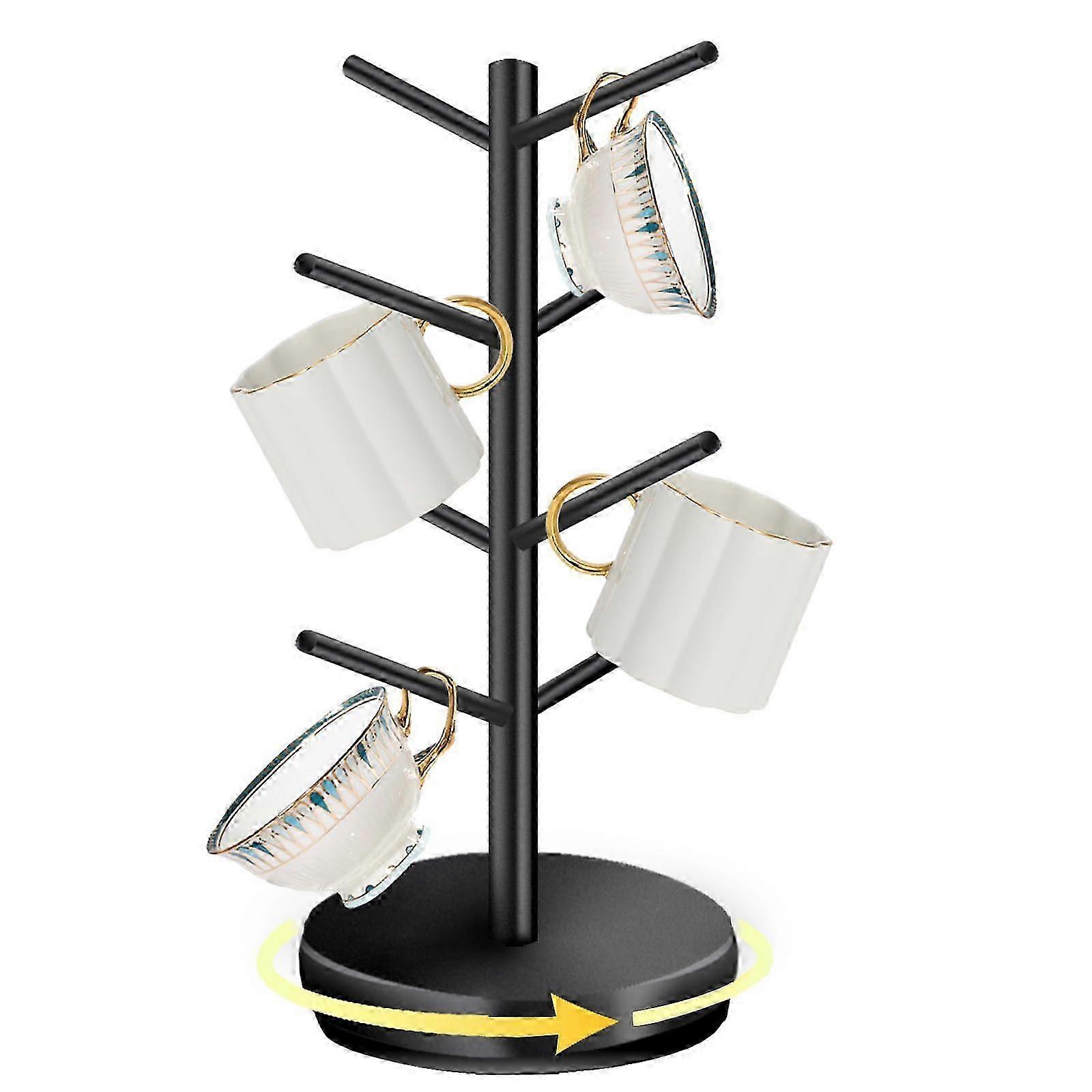 26-27 360° rotating coffee mug holder tree with 8 hooks