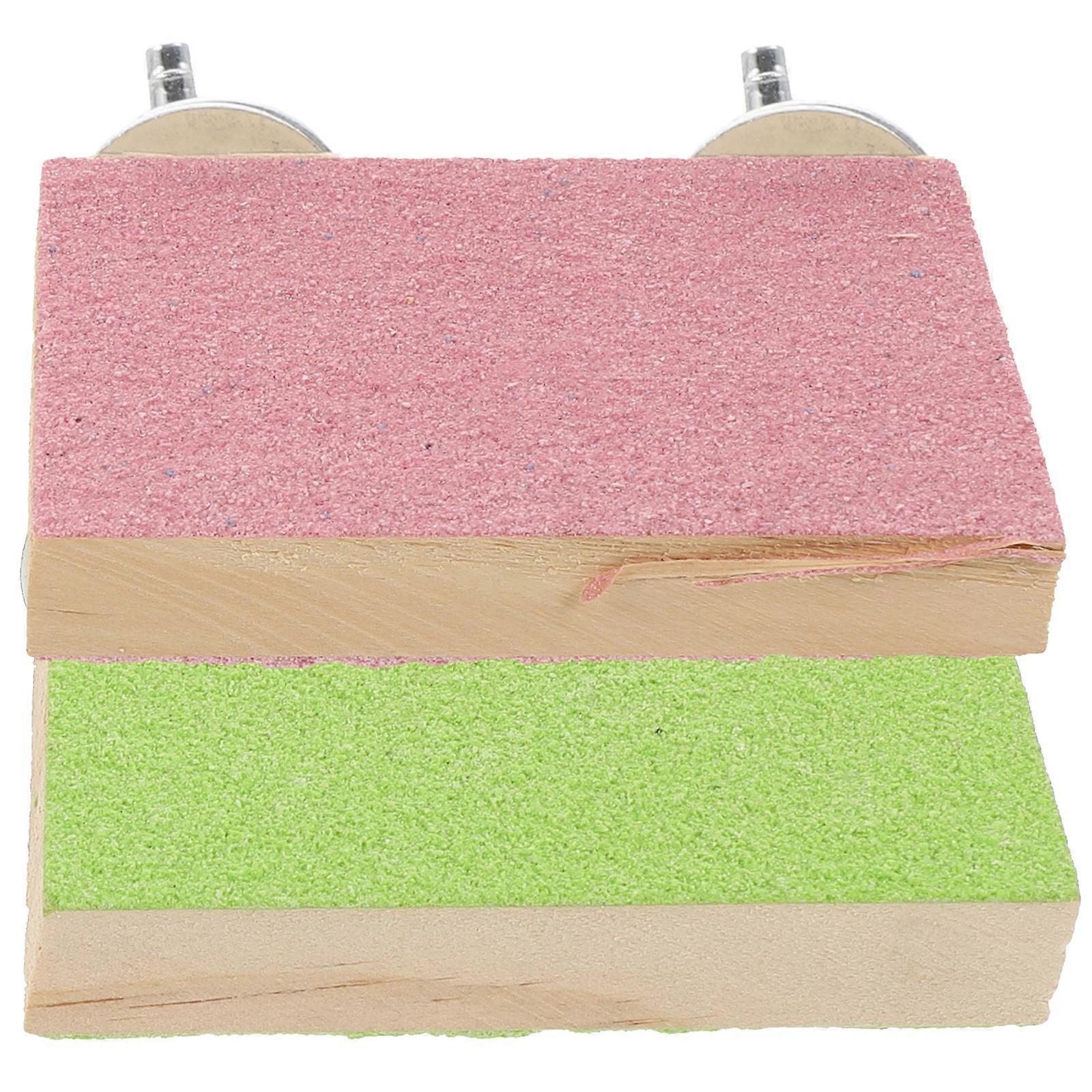 Pet Accessory Sturdy Parakeet Platforms for Standing 2Pcs Assorted Color Wooden
