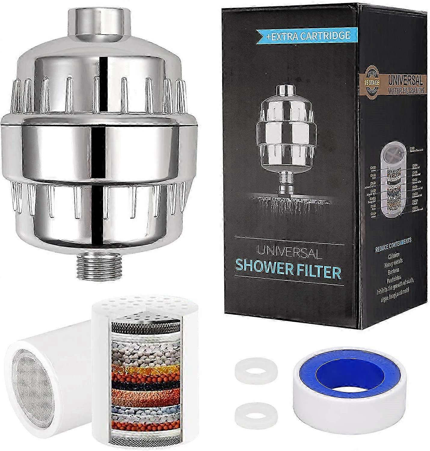 2026 Shower Filter, 15 High Output Universal Replaceable Water Purifier, Shower Shower Set Replaceable Filter Water Purifier Reusable