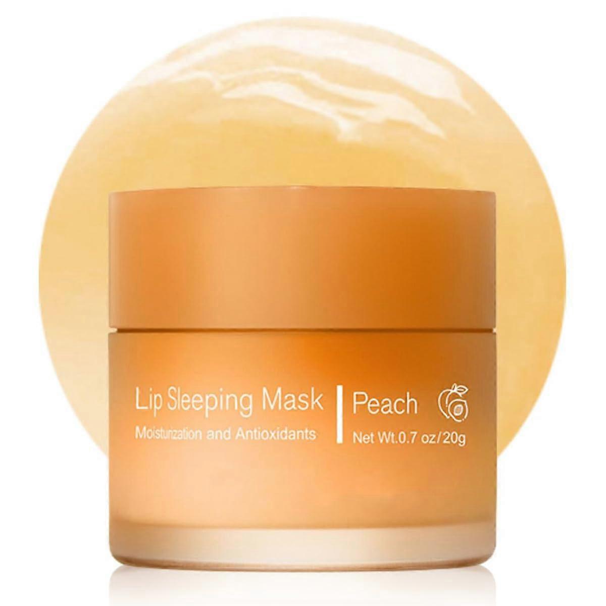 Peach Lip Sleeping Mask with Deep Hydration, Overnight Moisture Lock Balm for Dry Lips 0.7oz