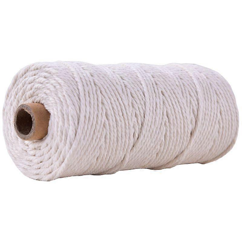Cotton String Threads for Crafts Knitting Making Ghost White 3mm about 109.36 Yards(100m)/Roll