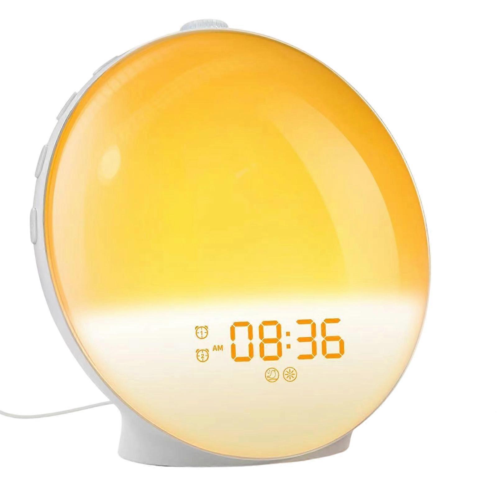 Digital Alarm Clock Highlighting Arise Light Color Altering Mood Lamp Double Alarms Drowse Function 7 Sounds Multicolor