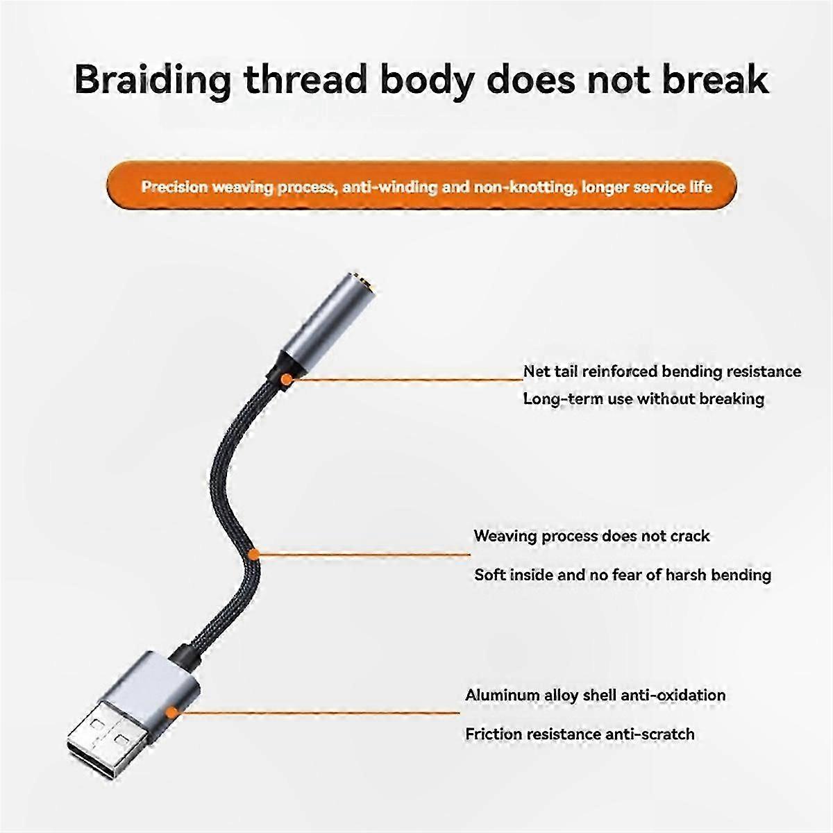 USB A to 3.5mm o Adapter for Headset External Sound Connection