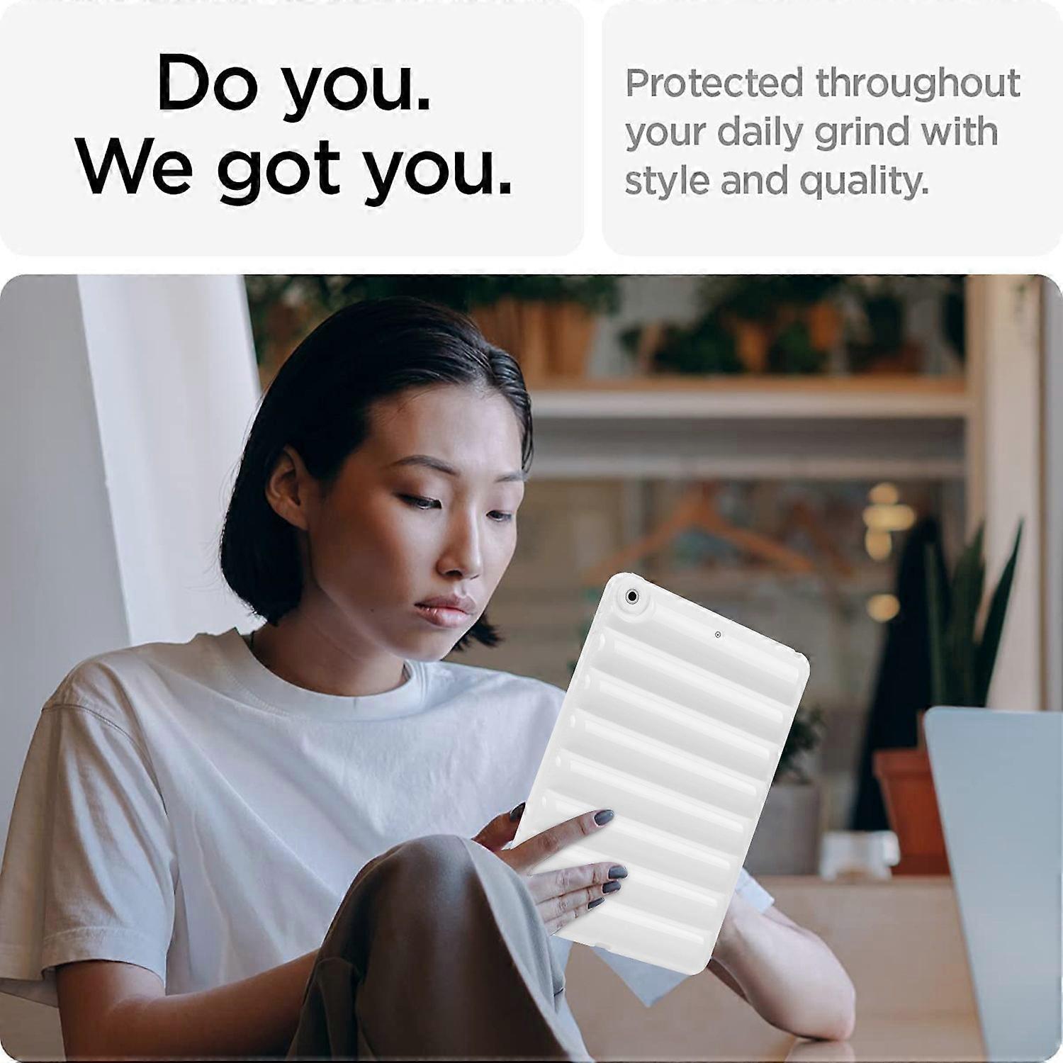 For iPad 10.2 (2021)/(2019)/(2020) Candy Color Tablet Protective Case Down Jacket Texture Soft TPU C