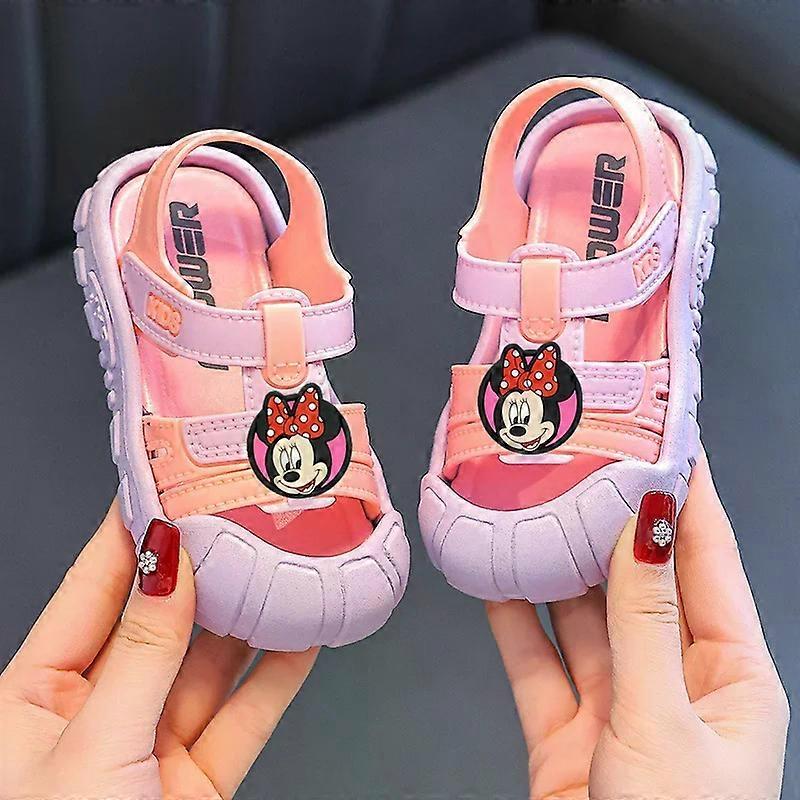 Disney Minnie Mouse cute slippers Cartoon Beach Shoes Summer New Children Sandals Mickey Mouse Casual shoes Baby Toddler Shoes