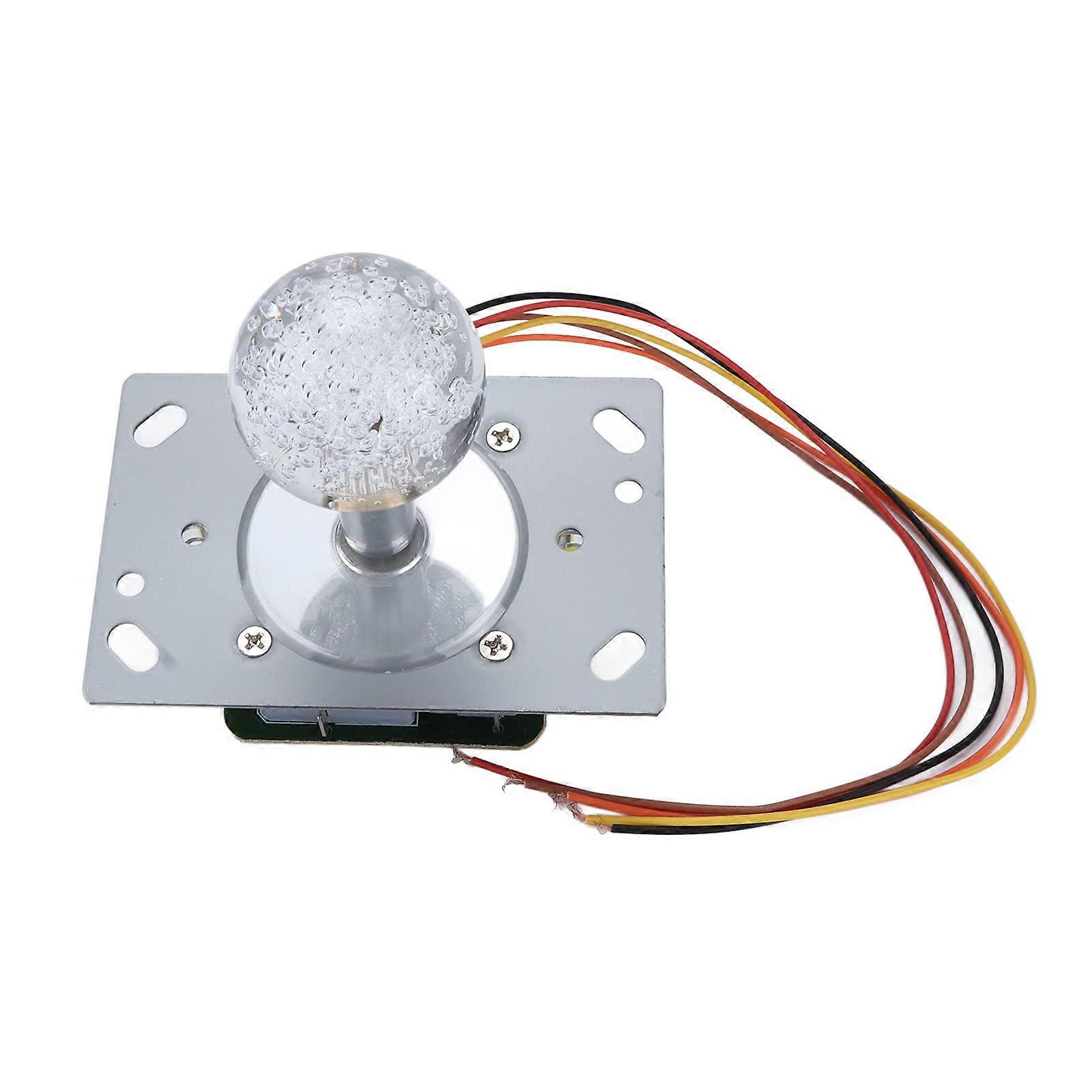 LED Arcade Joystick with Colorful Crystal Ball, 5P Cable, Sensitive Quick Response for Game Machine