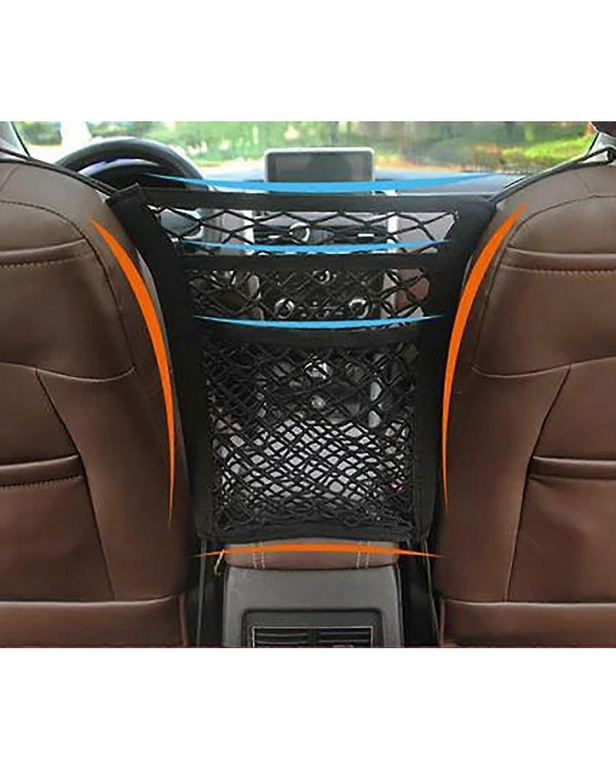 Car Trunk Storage Net and Seat Back Organizer, 3Layer Elastic Mesh for Secure Cargo Storage
