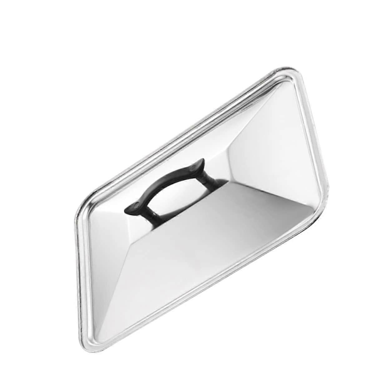 Stainless Steel Pot Lid Oil Splash Guard with Large Handle Rectangular Pan Cover for Kitchen Cooking