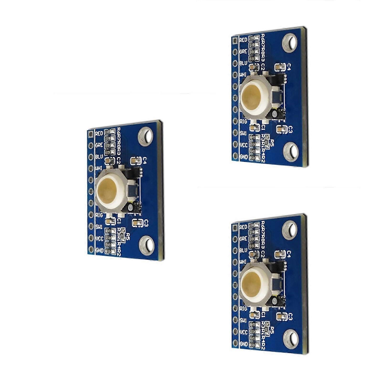 Hall Effect Trackball Module 3 Sets, 360° Omnidirectional Navigation, 5V/3.3V Compatible PCB