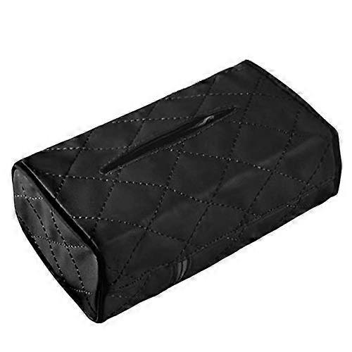 Car Tissue Holder PU Leather Sun Visor Organizer Universal Hanging SpaceSaving Black